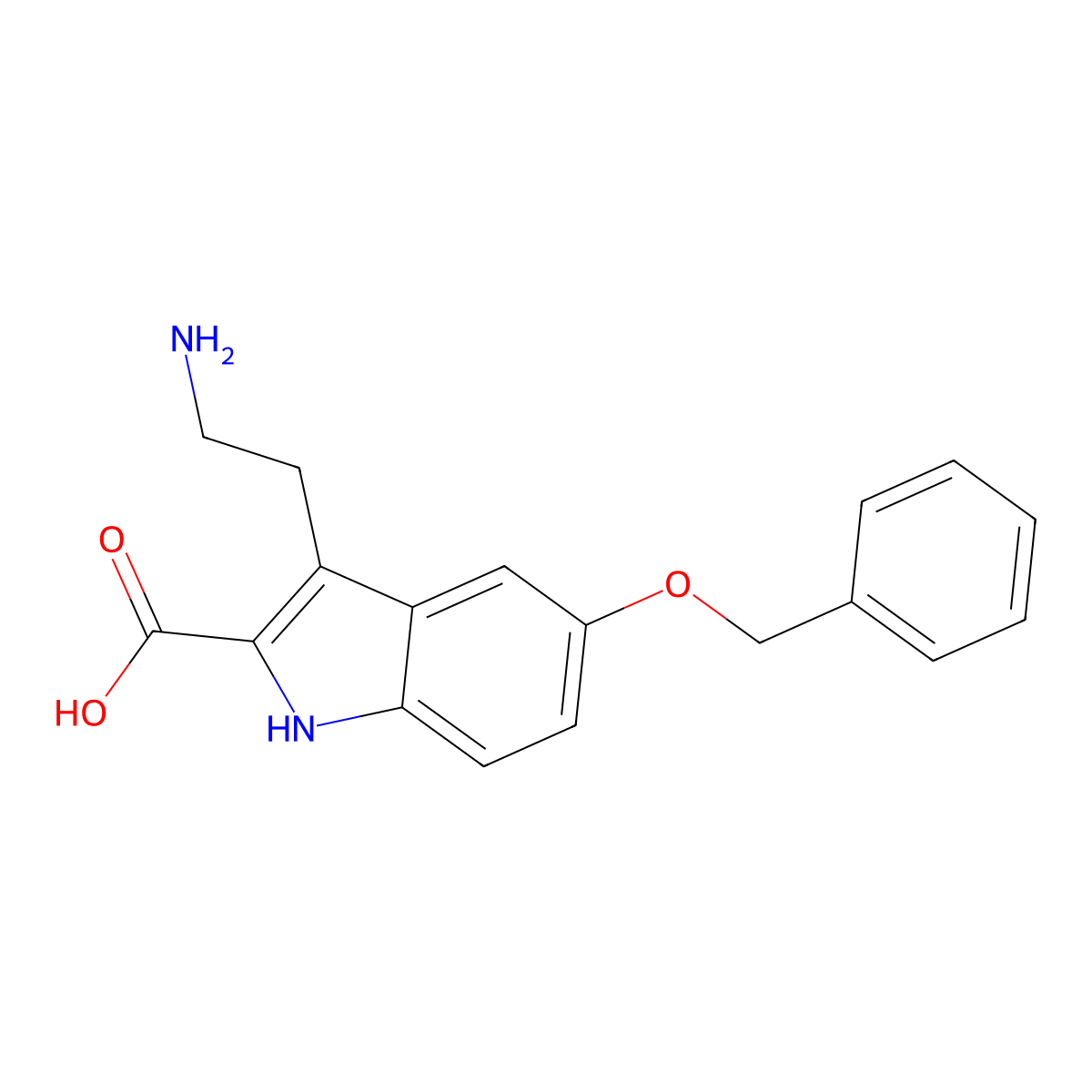 3-(2-aminoethyl)-5-(benzyloxy)-1H-indole-2-carboxylic acid molecular structure, CAS 54987-14-3