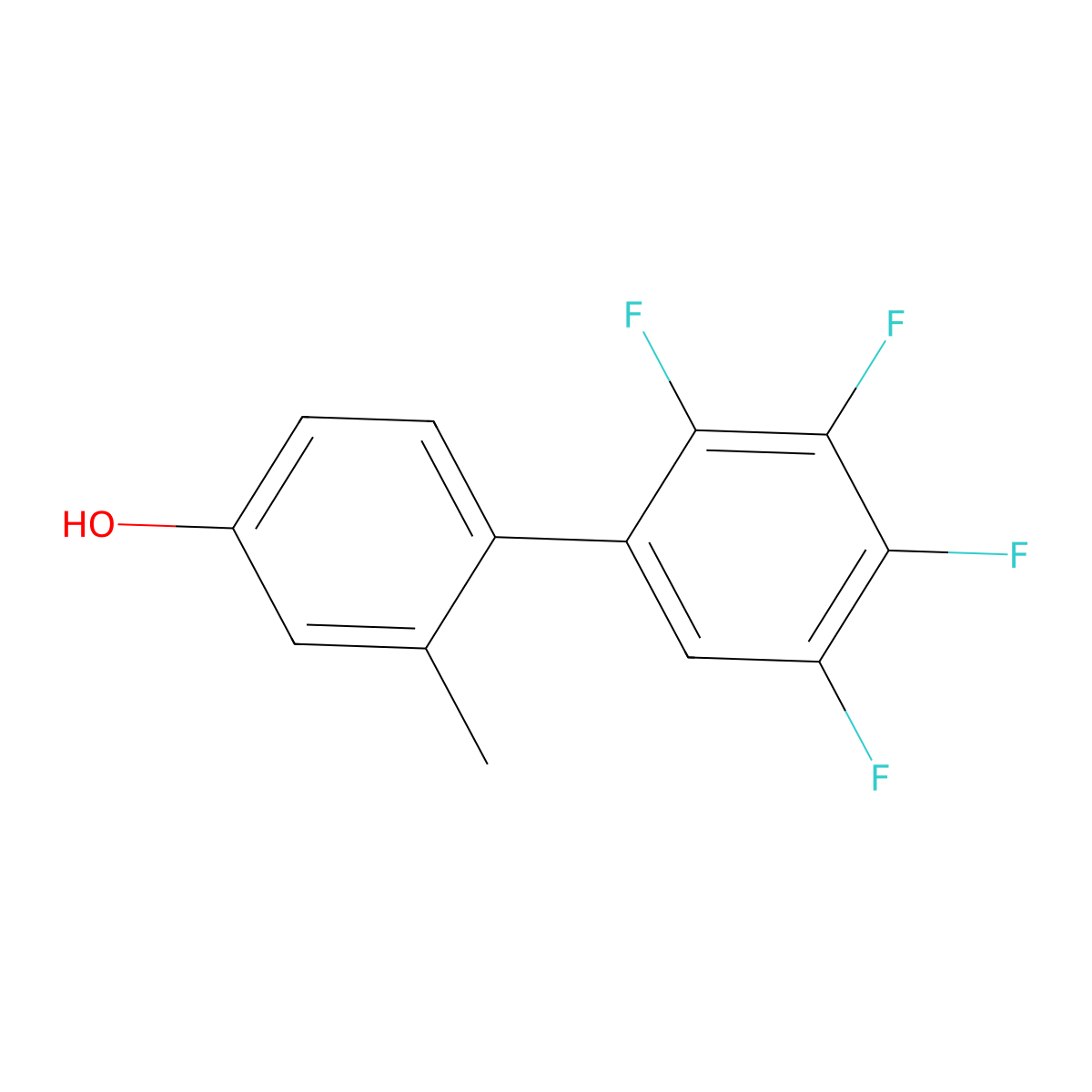 2',3',4',5'-Tetrafluoro-2-methyl[1,1'-biphenyl]-4-ol molecular structure, CAS 54989-00-3
