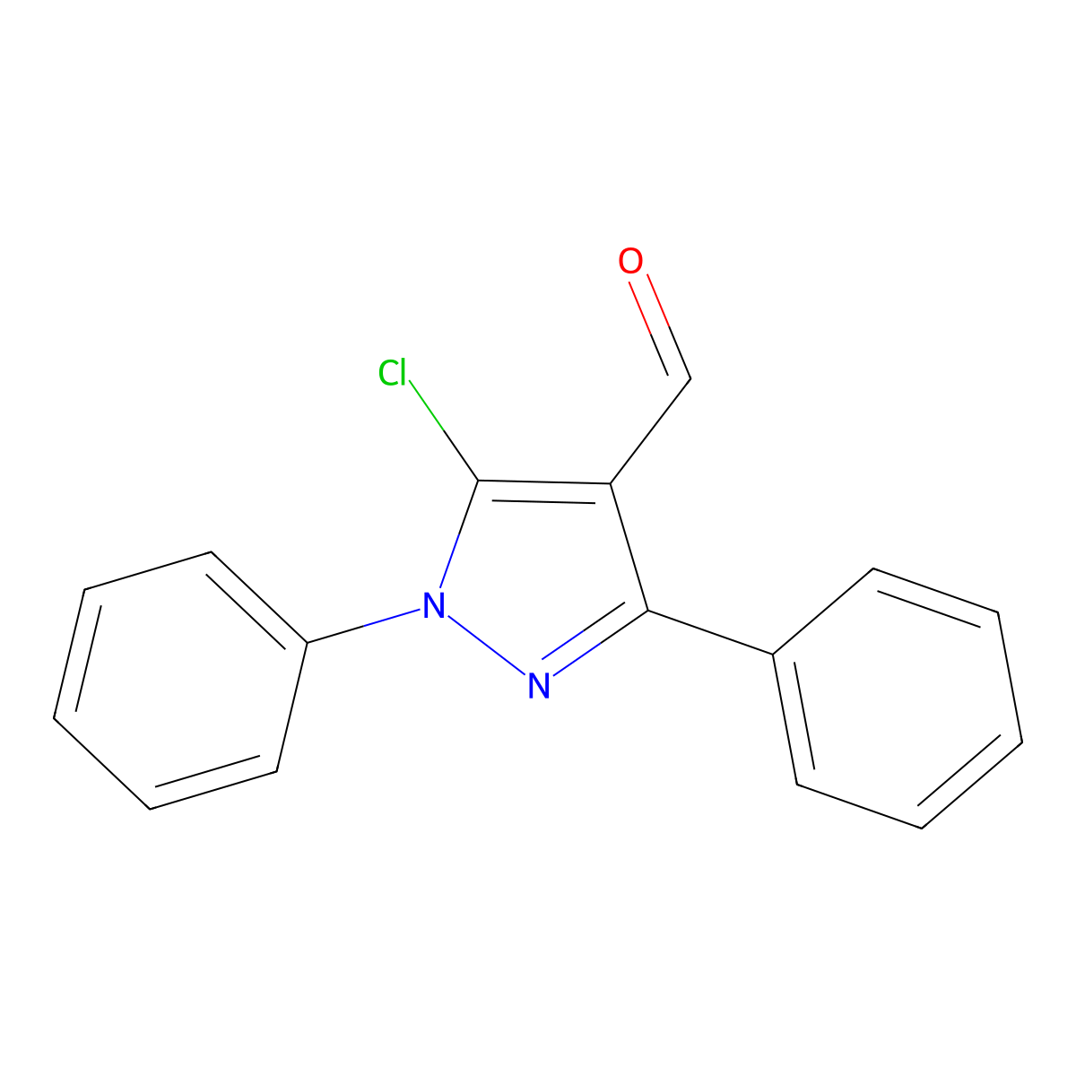 5-chloro-1,3-diphenyl-1H-pyrazole-4-carbaldehyde molecular structure, CAS 5499-67-2