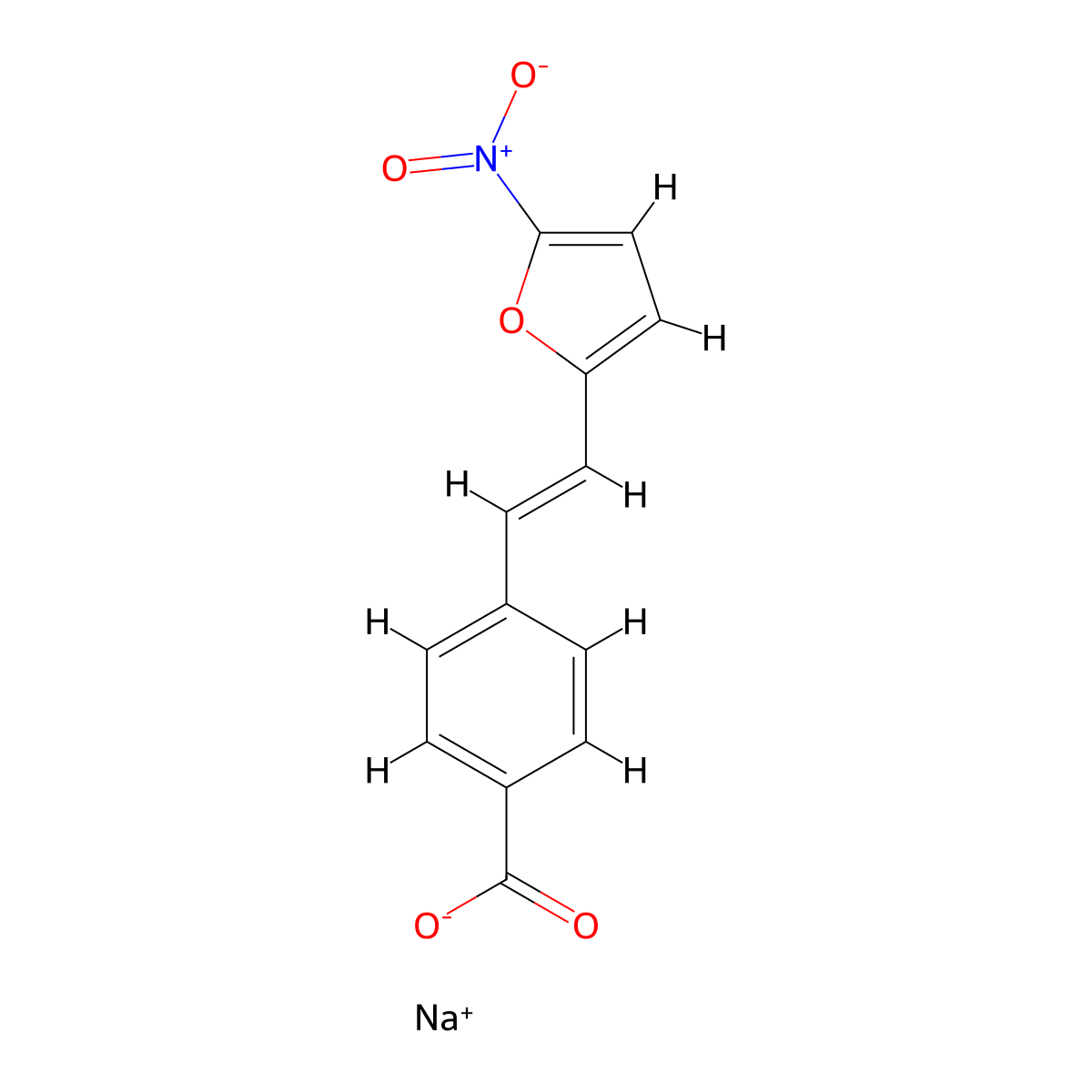 Sodium nifurstyrenate molecular structure, CAS 54992-23-3