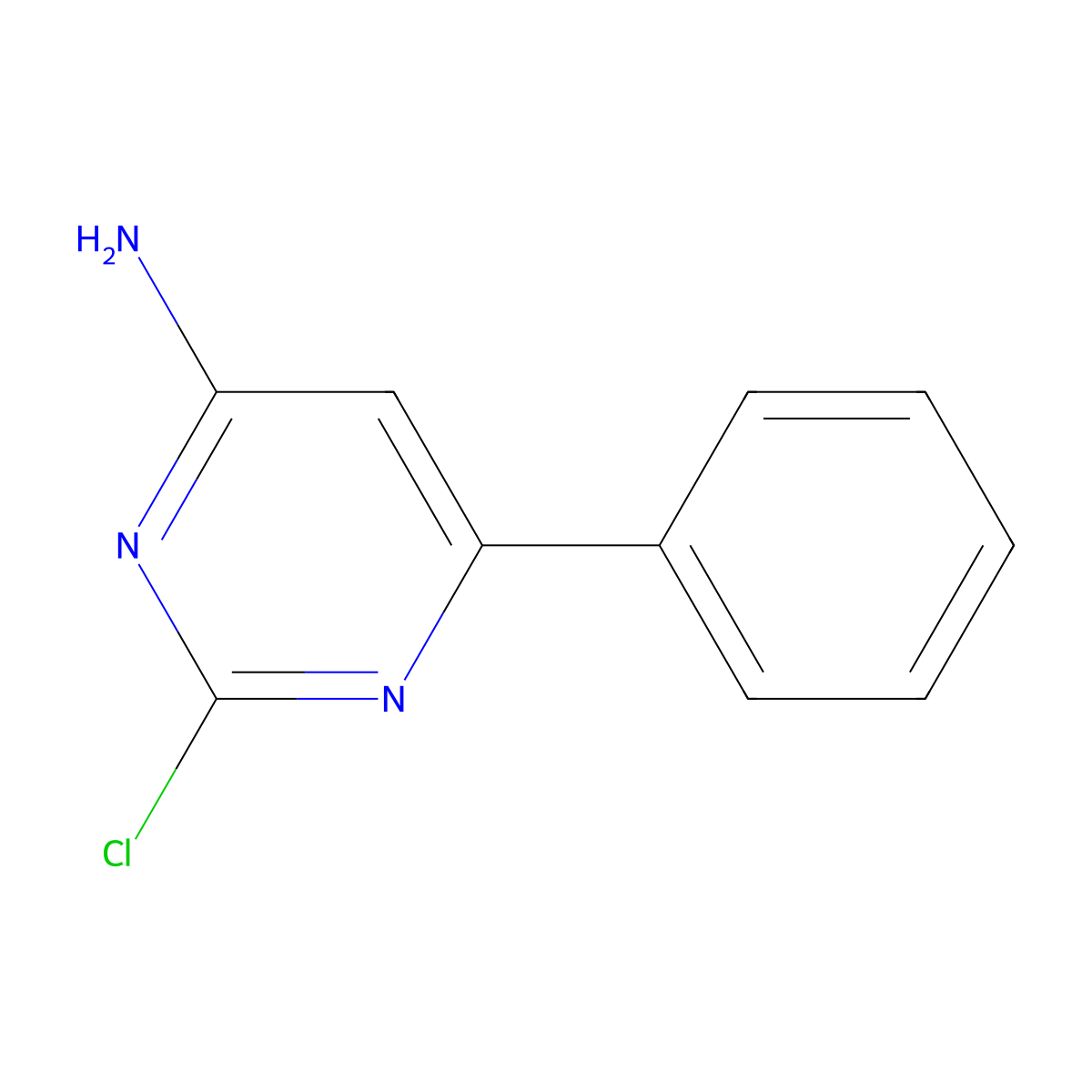 2-Chloro-6-phenylpyrimidin-4-amine molecular structure, CAS 54994-35-3