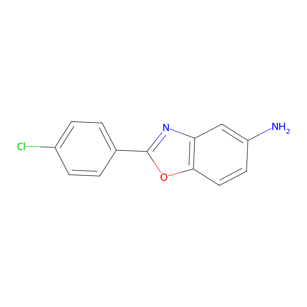 2-(4-Chlorophenyl)-5-benzoxazolamine molecular structure, CAS 54995-51-6
