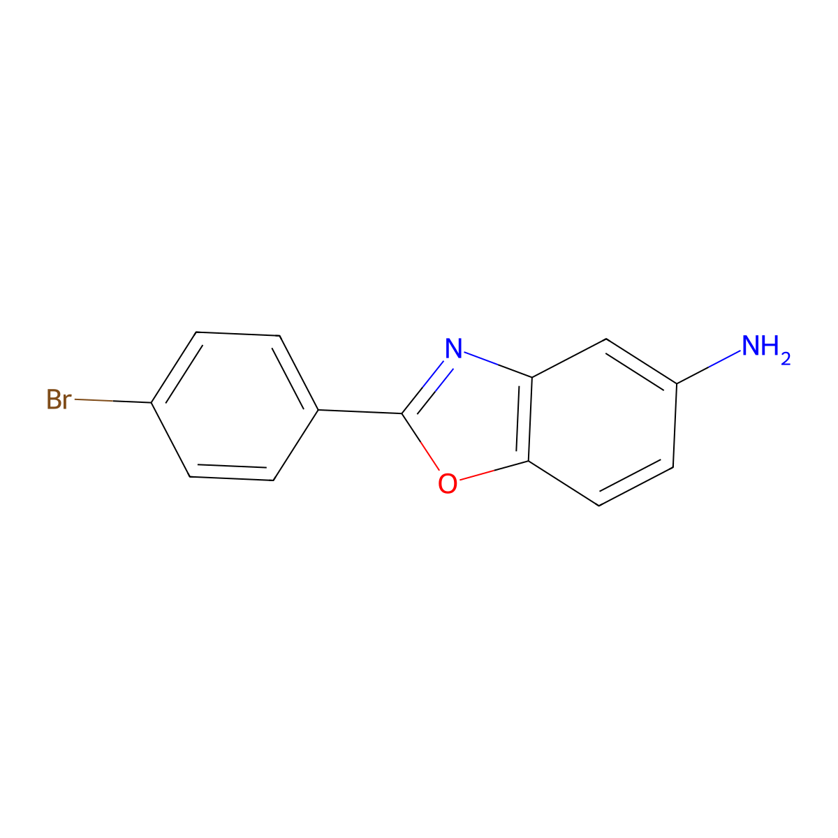 2-(4-Bromophenyl)-1,3-benzoxazol-5-amine molecular structure, CAS 54995-56-1