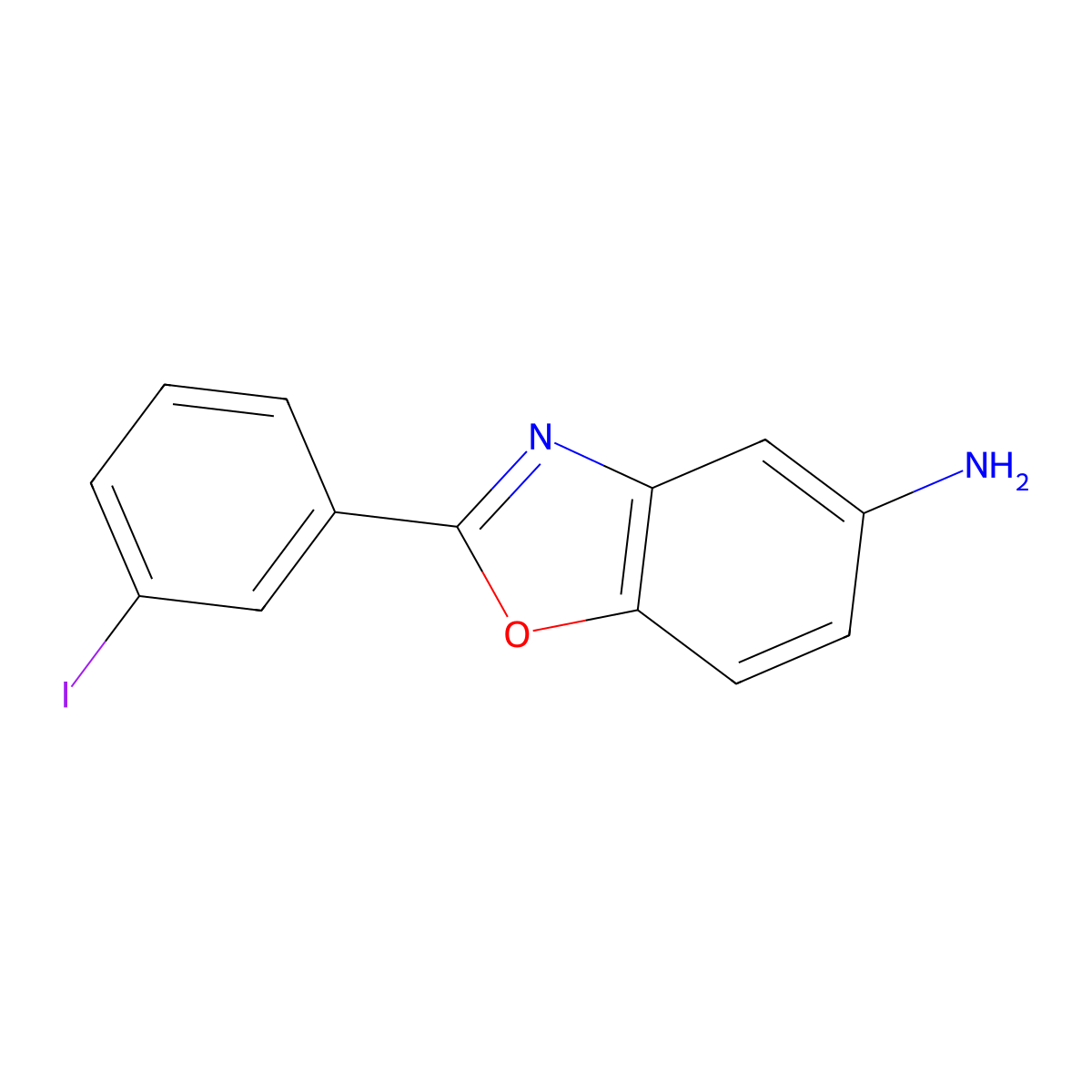 2-(3-Iodophenyl)-5-benzoxazolamine molecular structure, CAS 54995-57-2