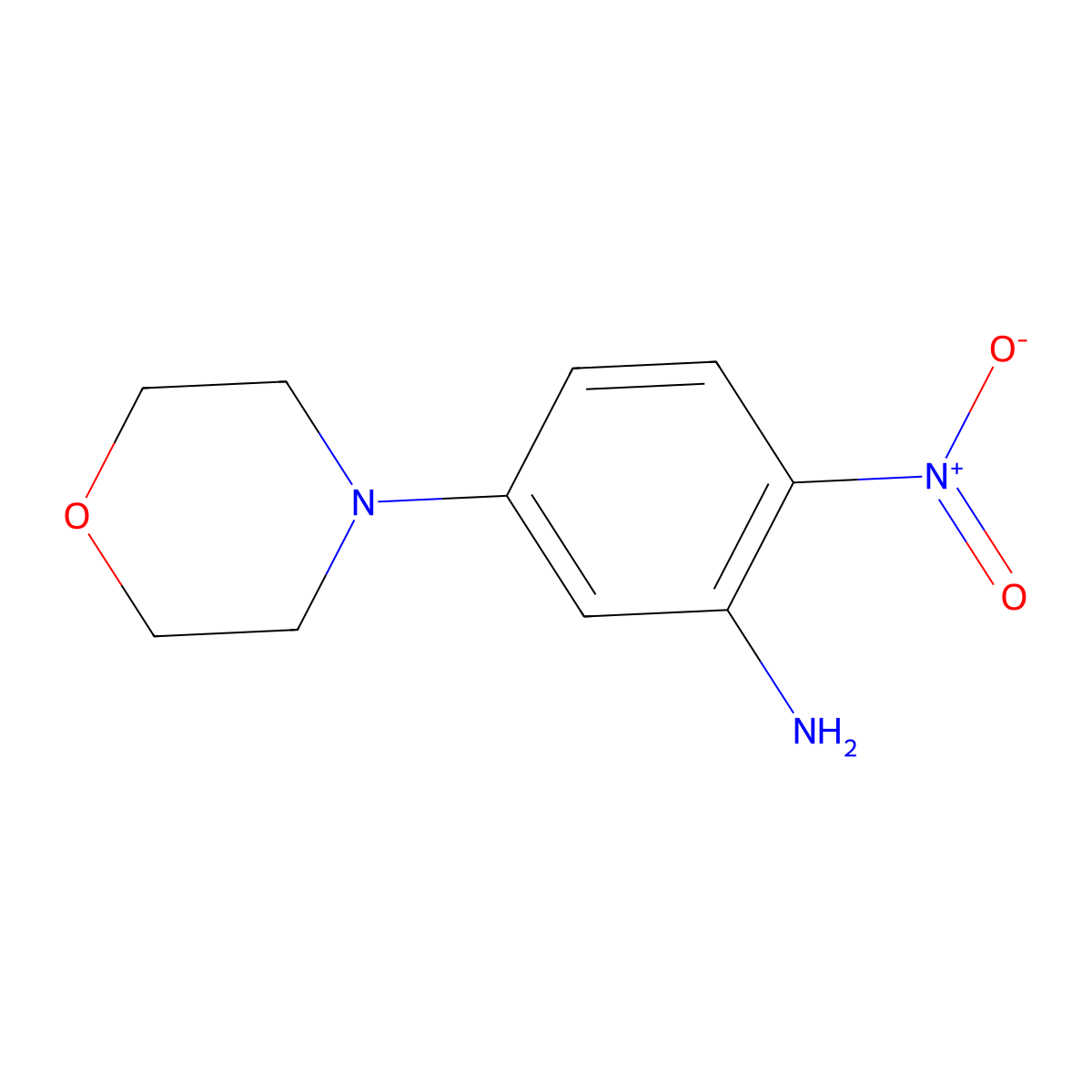 5-Morpholino-2-nitroaniline molecular structure, CAS 54998-00-4