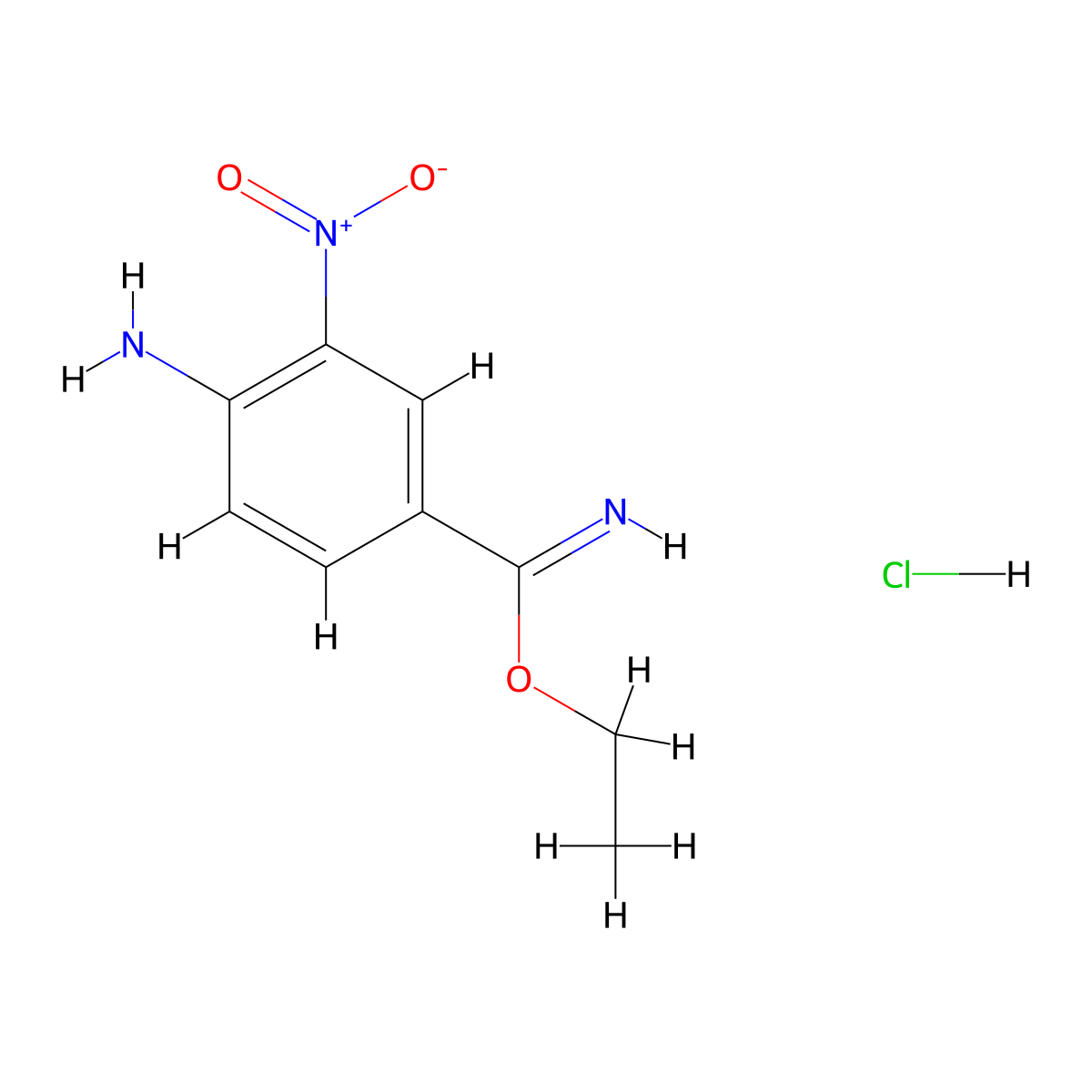 Ethyl 4-amino-3-nitrobenzimidate hydrochloride molecular structure, CAS 54998-39-9