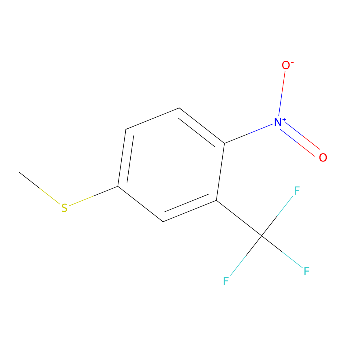 (3-(Trifluoromethyl)-4-nitrophenyl)(methyl)sulfane molecular structure, CAS 54998-75-3