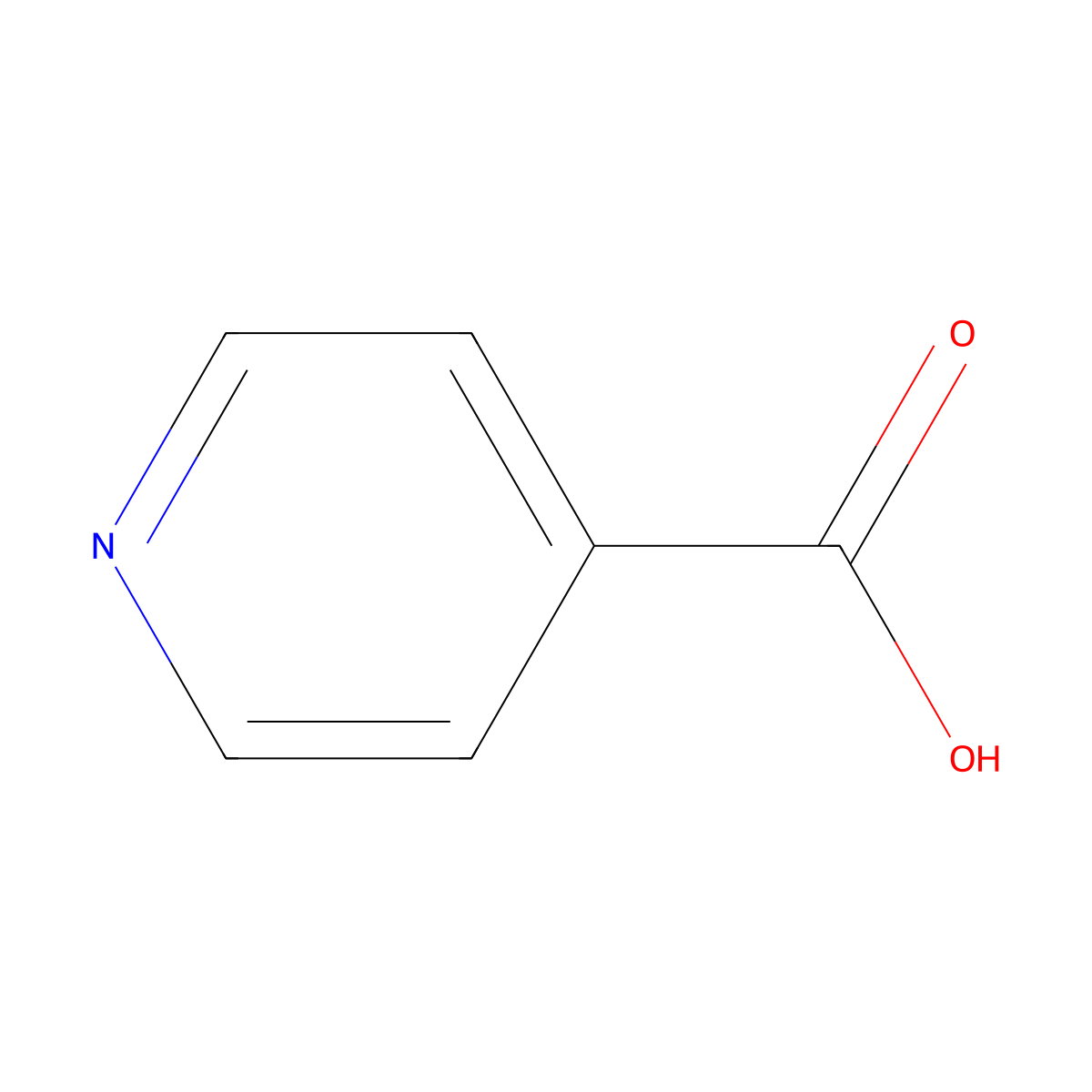 Isonicotinic Acid molecular structure, CAS 55-22-1