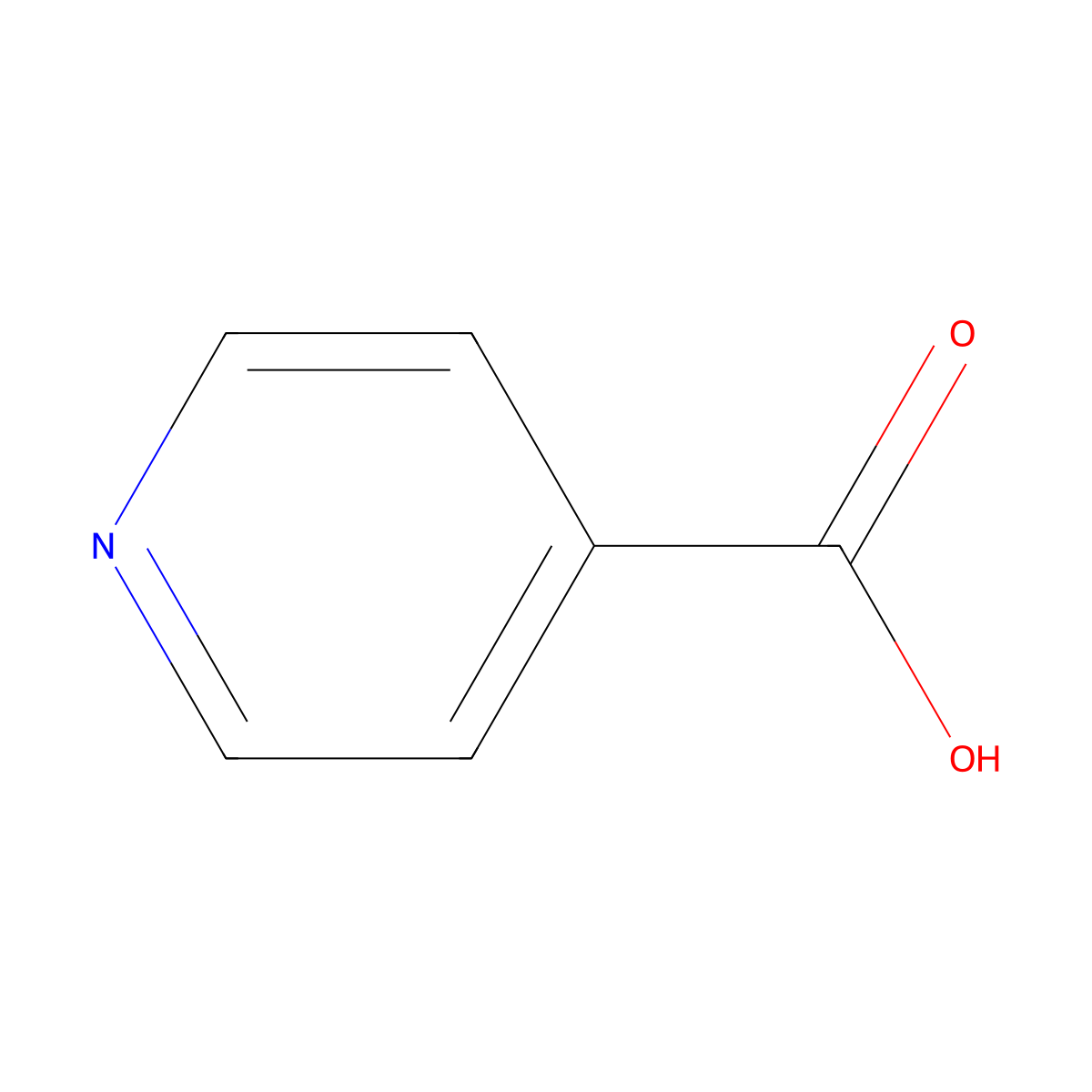 Isonicotinic Acid molecular structure, CAS 55-22-1