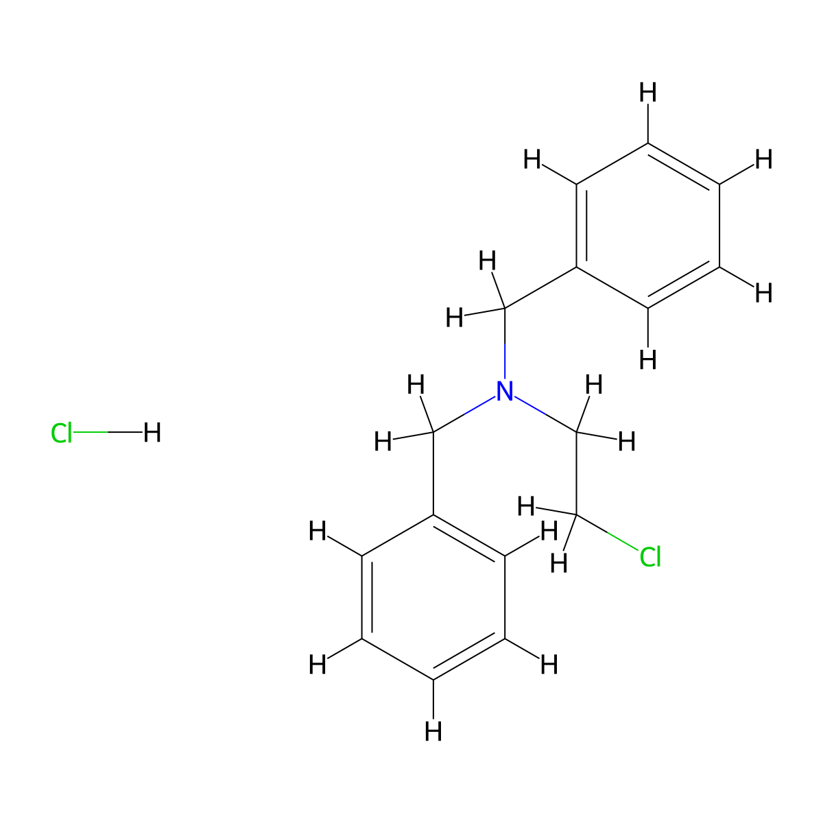 Dibenamine hydrochloride molecular structure, CAS 55-43-6