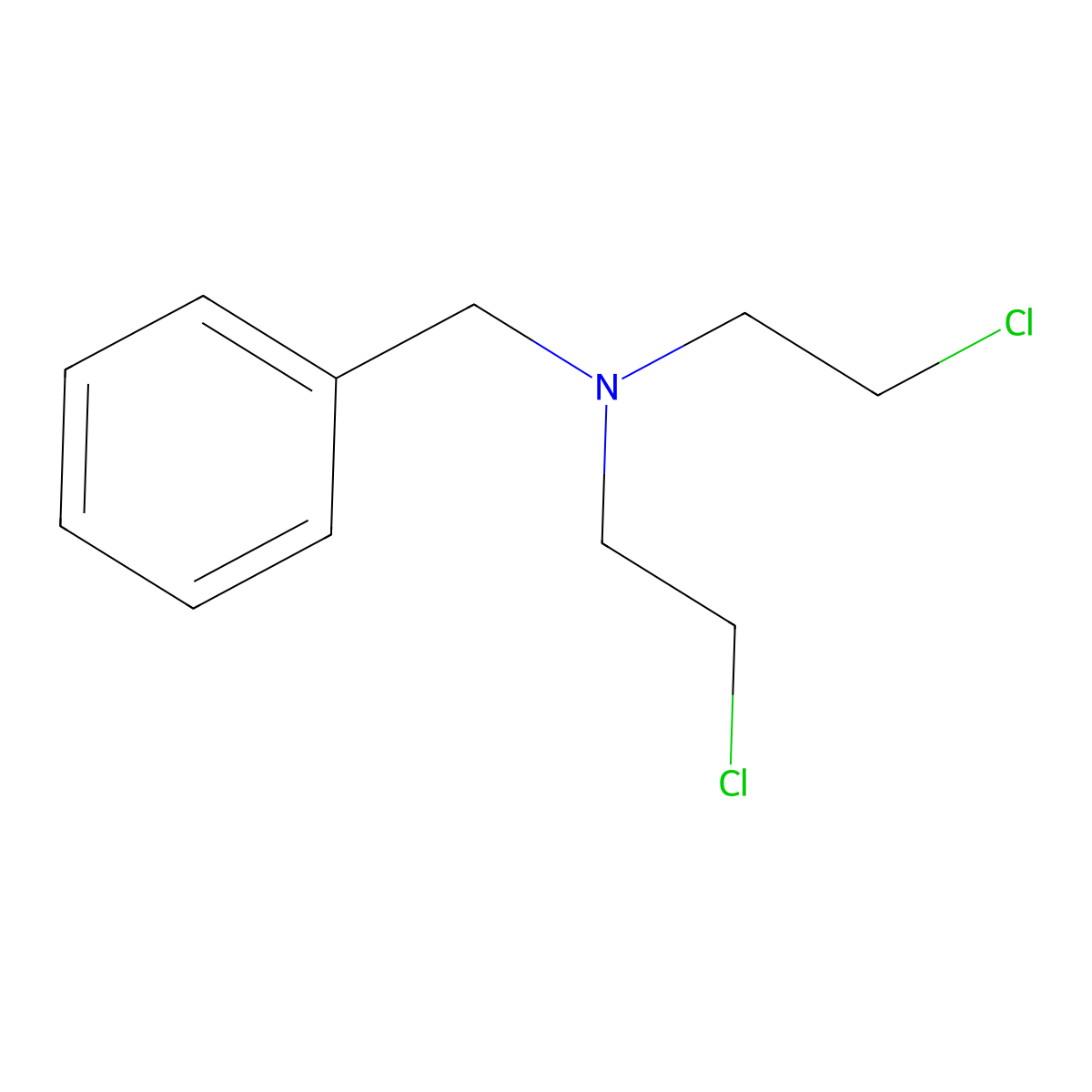 N-Benzylnormechlorethamine molecular structure, CAS 55-51-6