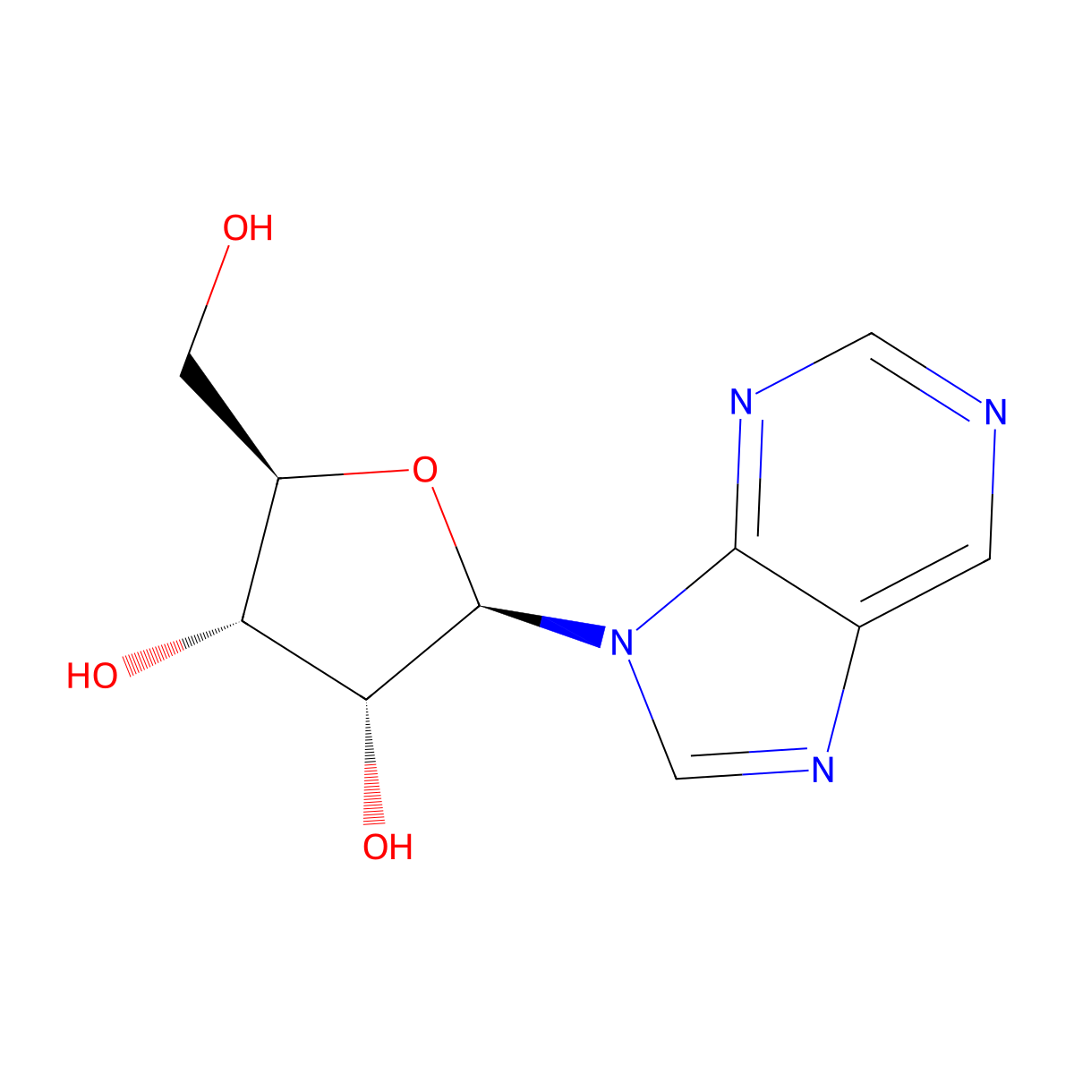 Nebularine molecular structure, CAS 550-33-4
