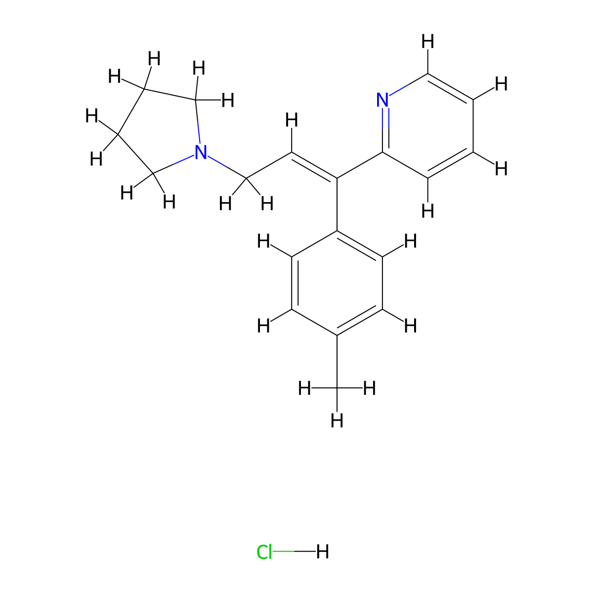 Triprolidine Hydrochloride Anhydrous molecular structure, CAS 550-70-9