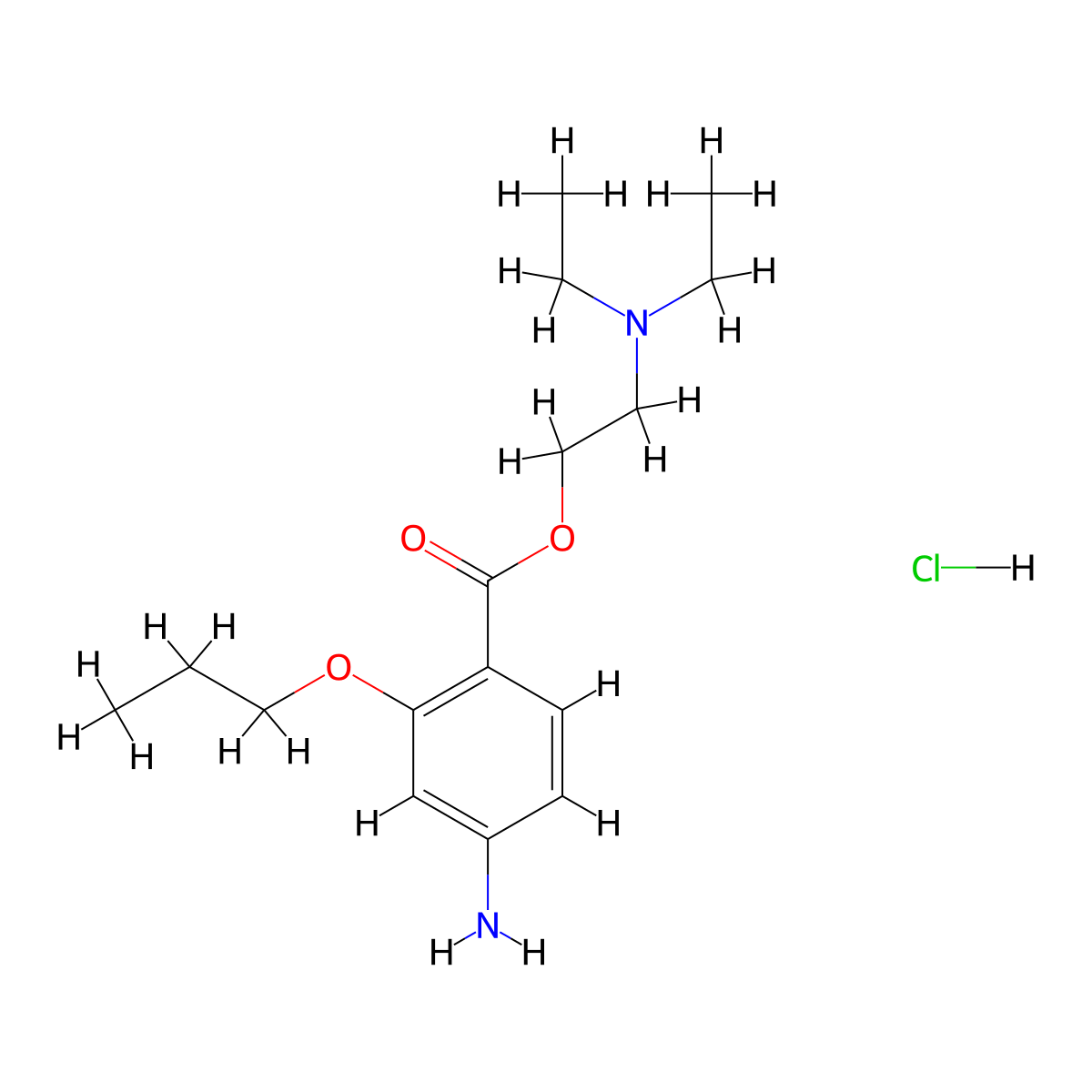 Propoxycaine Hydrochloride molecular structure, CAS 550-83-4