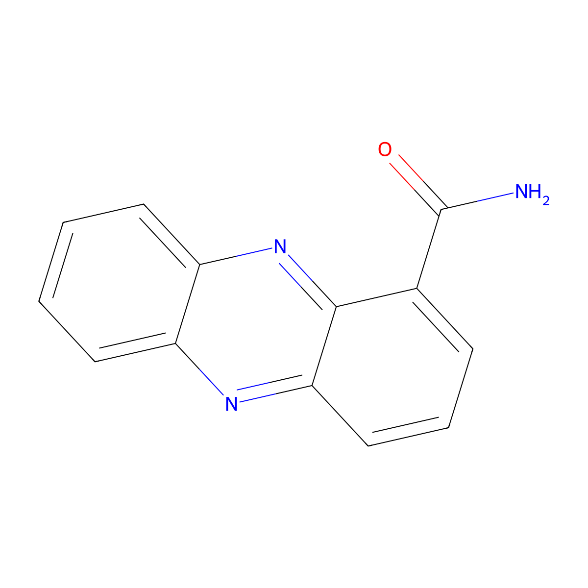 Phenazine-1-Carboxamide molecular structure, CAS 550-89-0