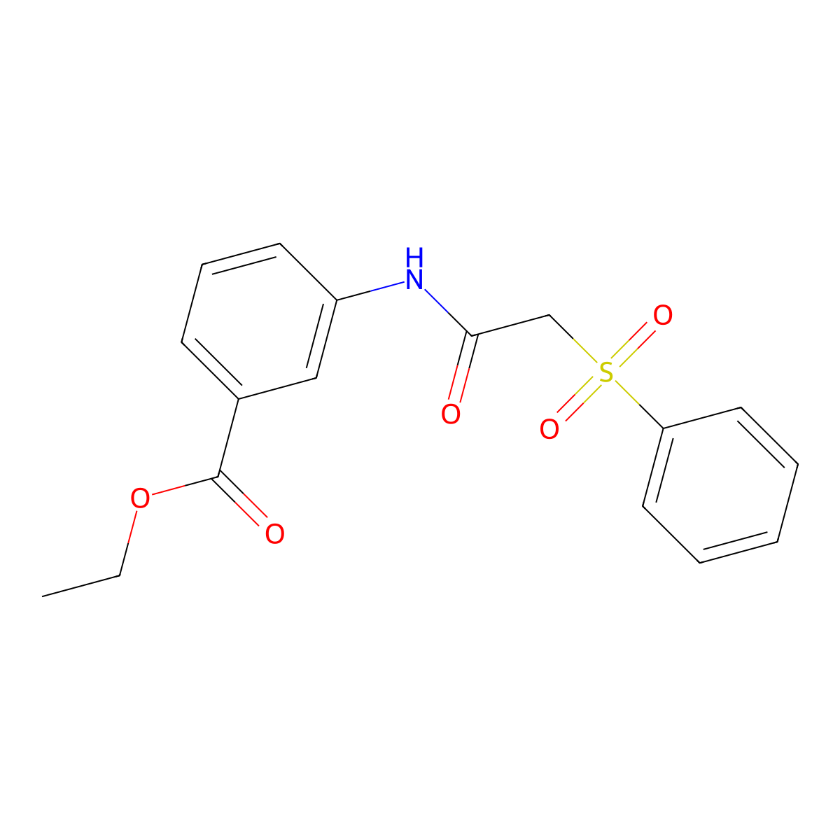 Ethyl 3-[[2-(benzenesulfonyl)acetyl]amino]benzoate molecular structure, CAS 5500-65-2