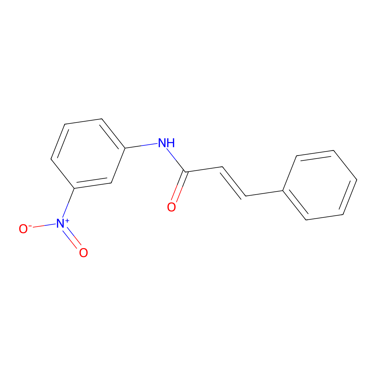 2-Propenamide, N-(3-nitrophenyl)-3-phenyl- molecular structure, CAS 55000-38-9