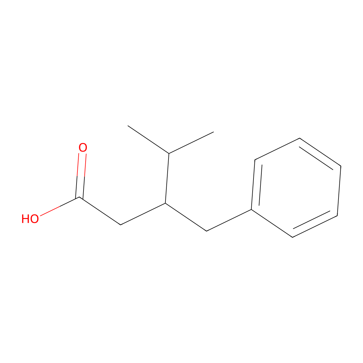 3-Benzyl-4-methylpentanoic acid molecular structure, CAS 55001-03-1