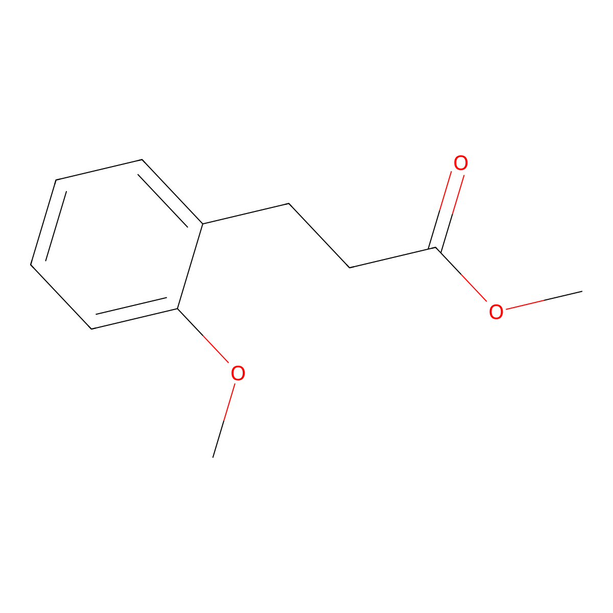 Methyl 3-(2-methoxyphenyl)propanoate molecular structure, CAS 55001-09-7