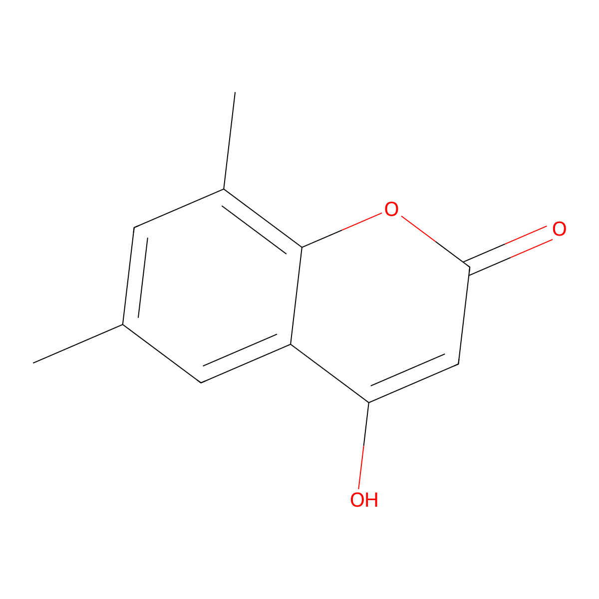 4-Hydroxy-6,8-dimethyl-2H-1-benzopyran-2-one molecular structure, CAS 55004-76-7