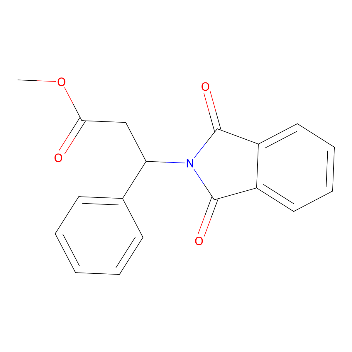 methyl 3-(1,3-dioxo-1,3-dihydro-2H-isoindol-2-yl)-3-phenylpropanoate molecular structure, CAS 55007-43-7