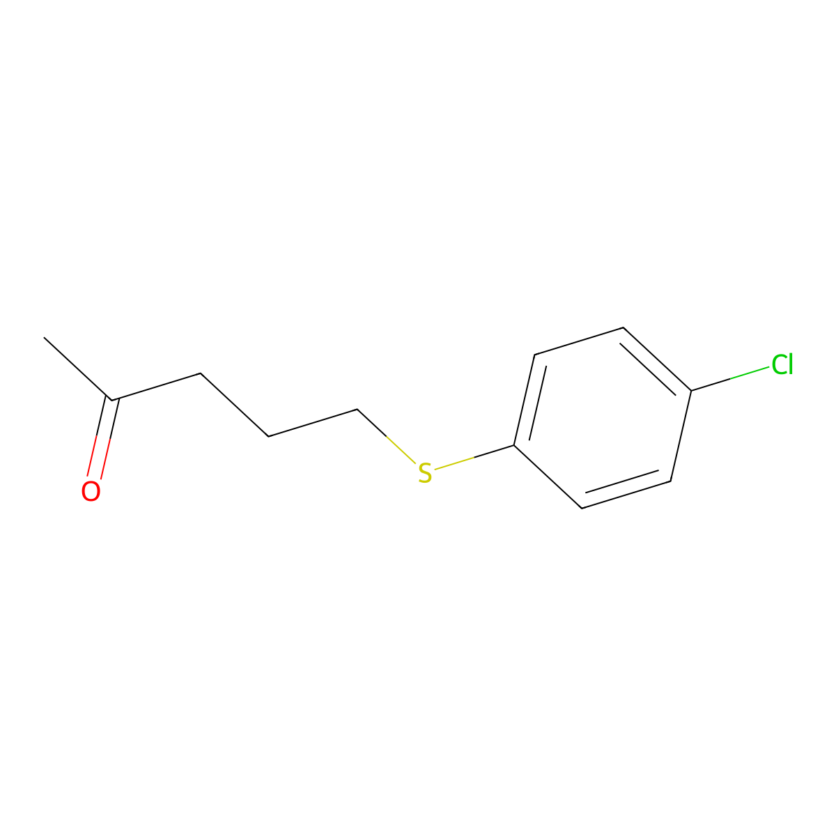 5-((4-Chlorophenyl)thio)pentan-2-one molecular structure, CAS 55010-00-9