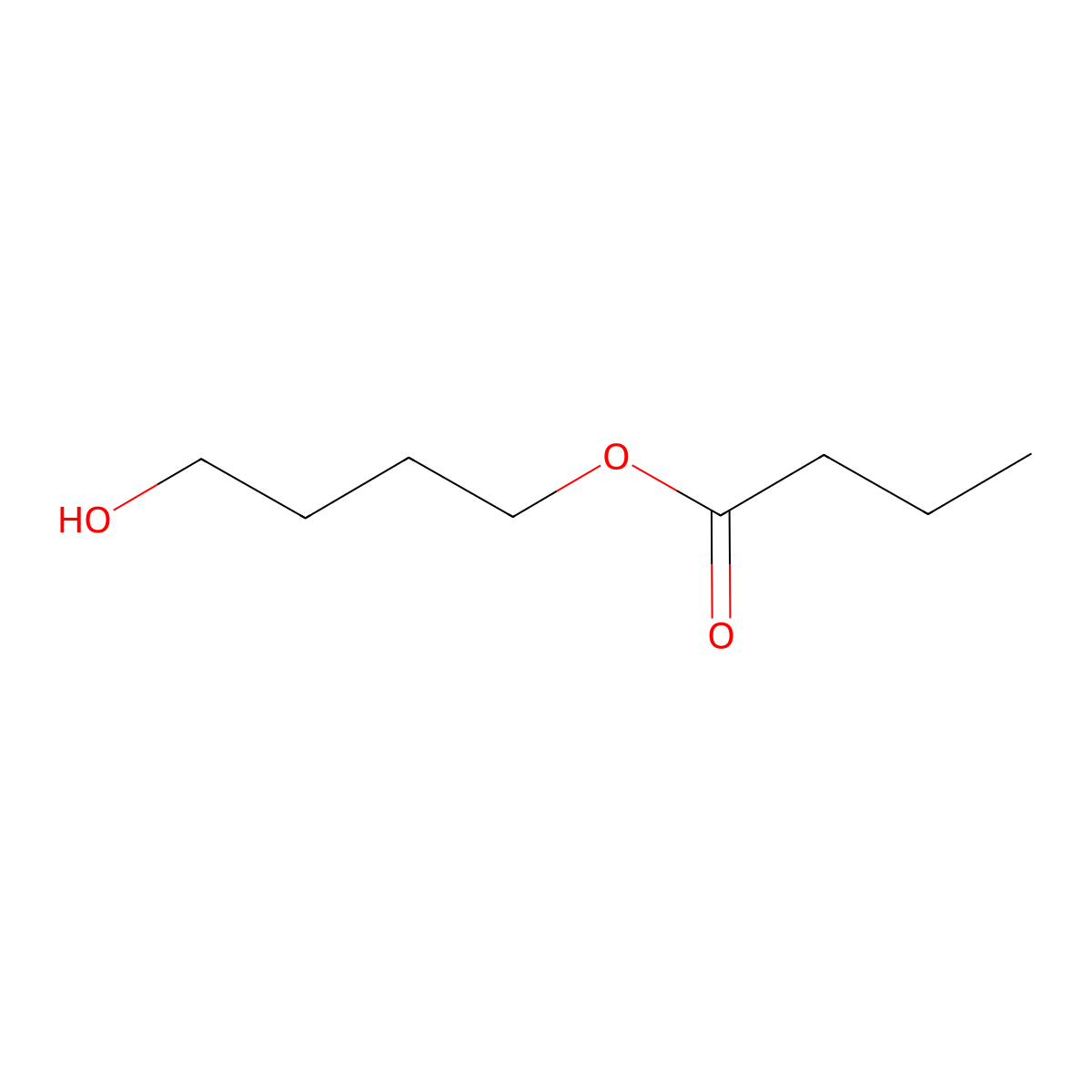 4-Hydroxybutyl butanoate molecular structure, CAS 55011-60-4