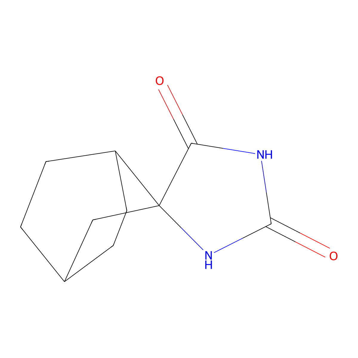 Spiro[bicyclo[2.2.2]octane-2,4'-imidazolidine]-2',5'-dione molecular structure, CAS 55011-71-7
