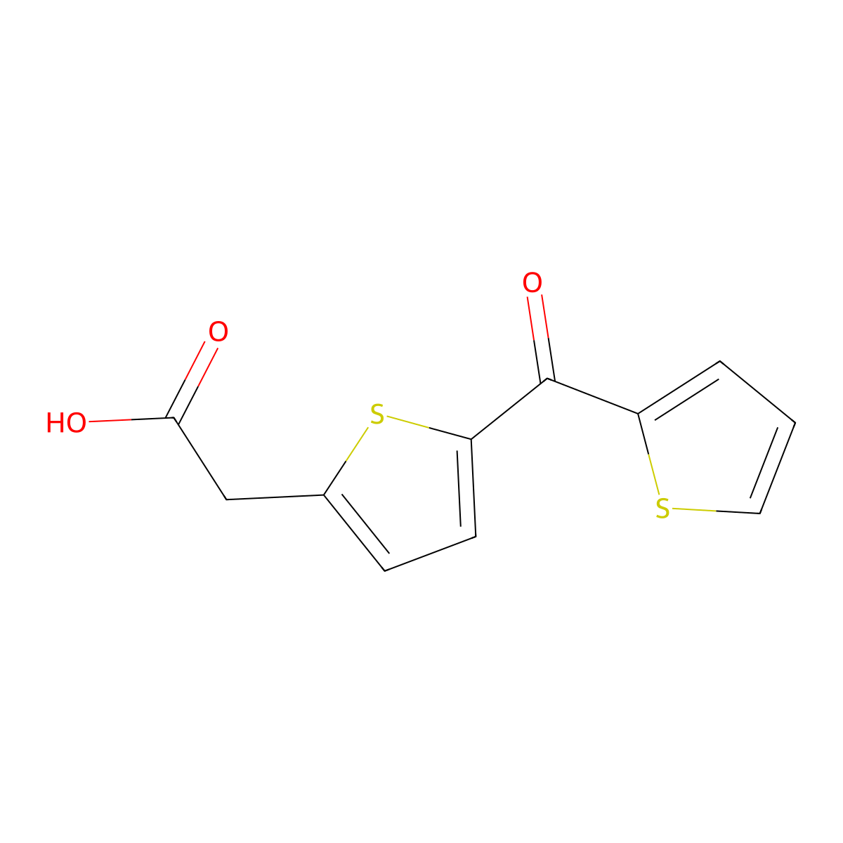 2-[5-(Thiophene-2-carbonyl)thiophen-2-yl]acetic acid molecular structure, CAS 55015-47-9