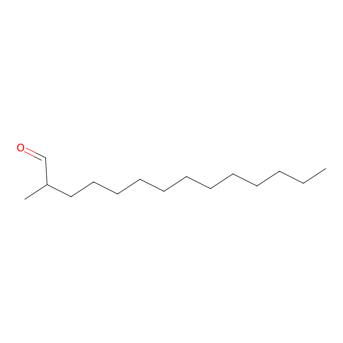 2-Methyltetradecanal molecular structure, CAS 55019-35-7