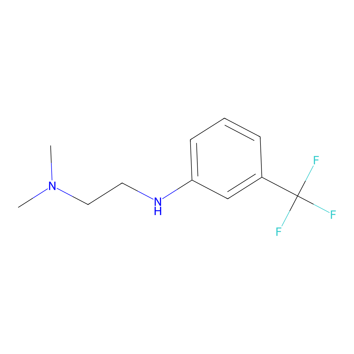 Dimethyl(2-{[3-(trifluoromethyl)phenyl]amino}ethyl)amine molecular structure, CAS 5502-34-1