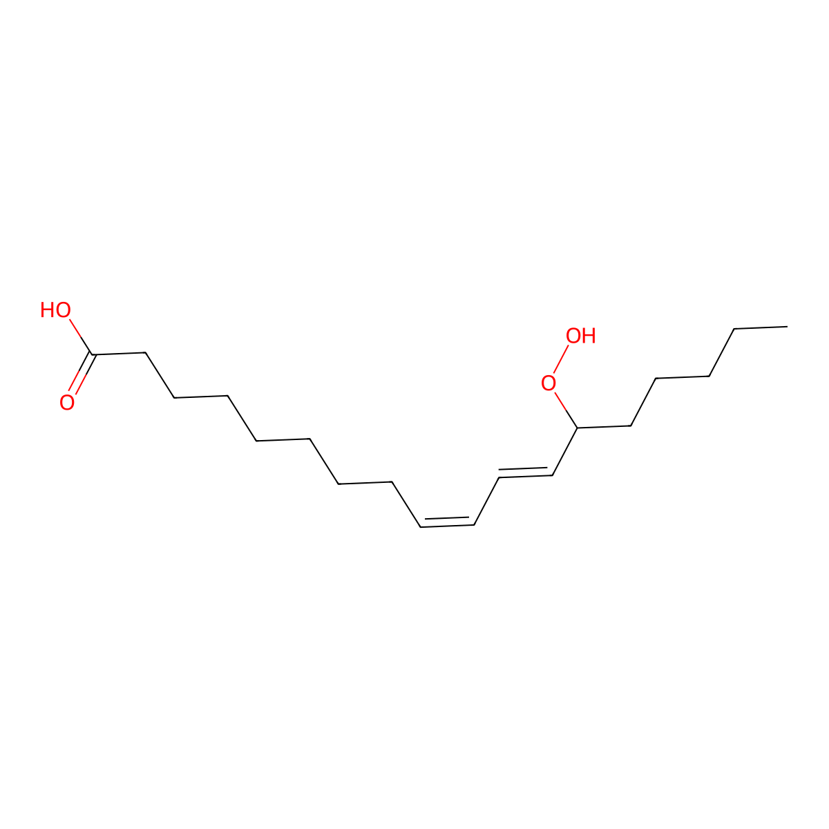 13-hydroperoxy-9,11-octadecadienoic acid, (Z,E)- molecular structure, CAS 5502-90-9