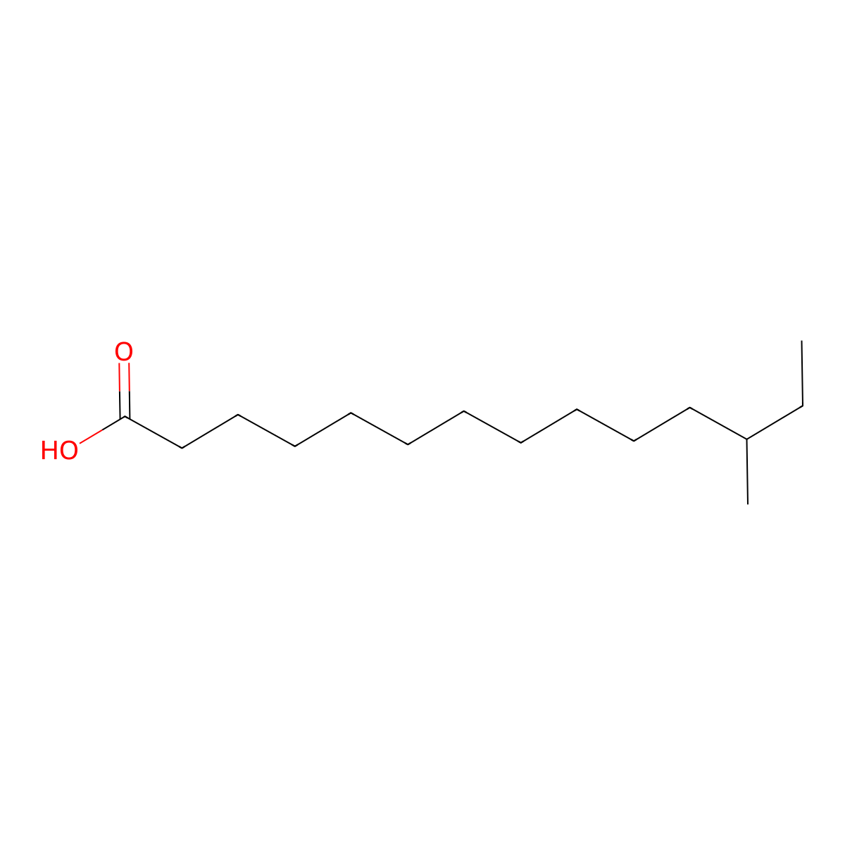 Anteisopentadecanoic Acid molecular structure, CAS 5502-94-3