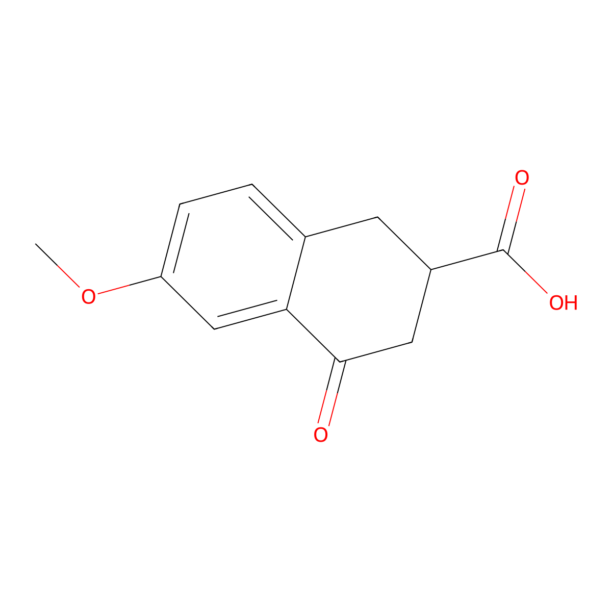 6-Methoxy-4-oxo-1,2,3,4-tetrahydronaphthalene-2-carboxylic acid molecular structure, CAS 55020-51-4