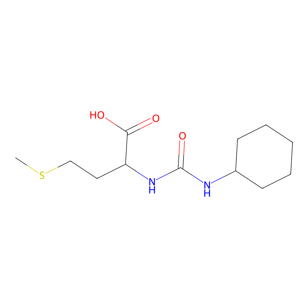 2-[(Cyclohexylamino)carbonylamino]-4-methylthiobutanoic acid molecular structure, CAS 55021-37-9