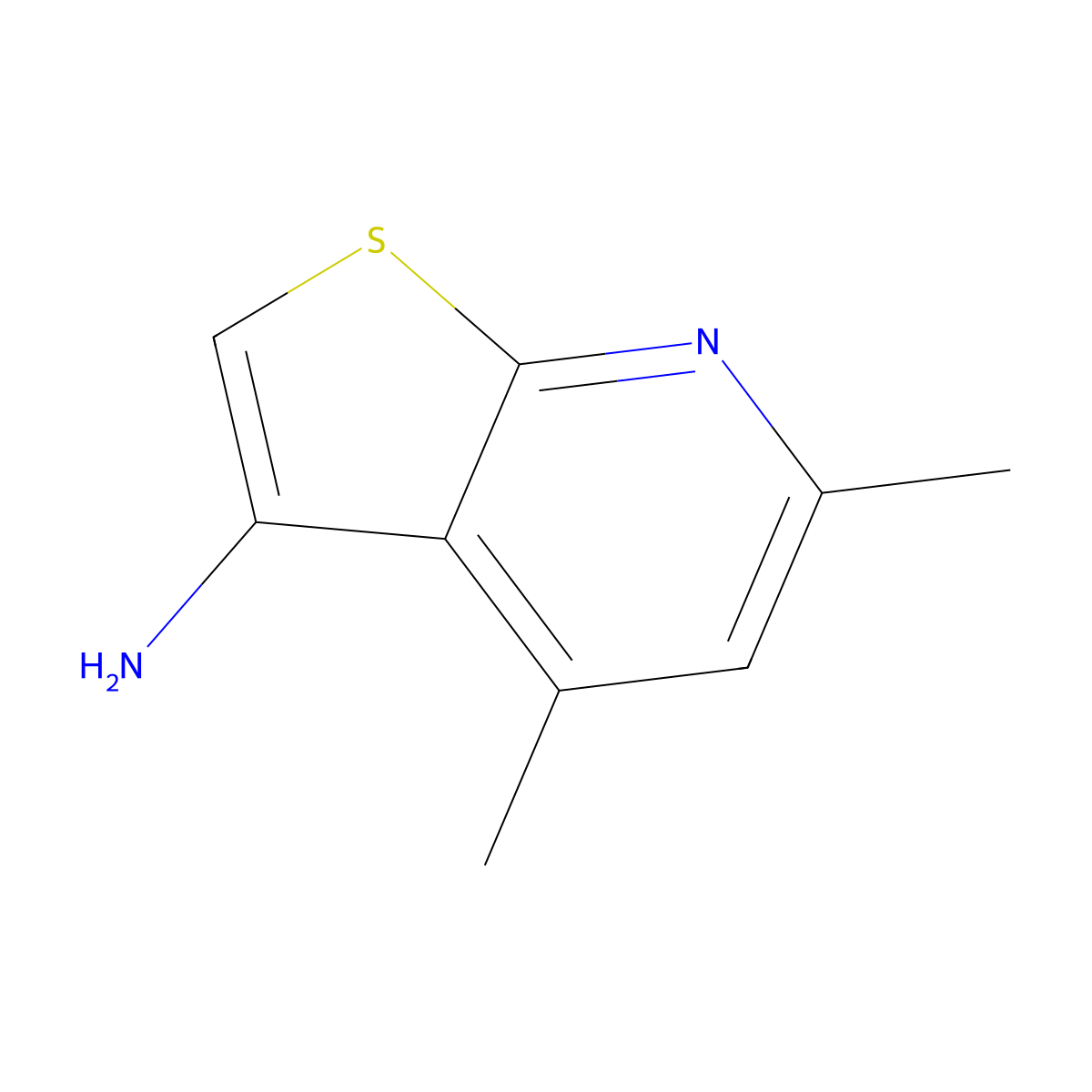 4,6-Dimethylthieno[2,3-b]pyridin-3-amine molecular structure, CAS 55023-31-9
