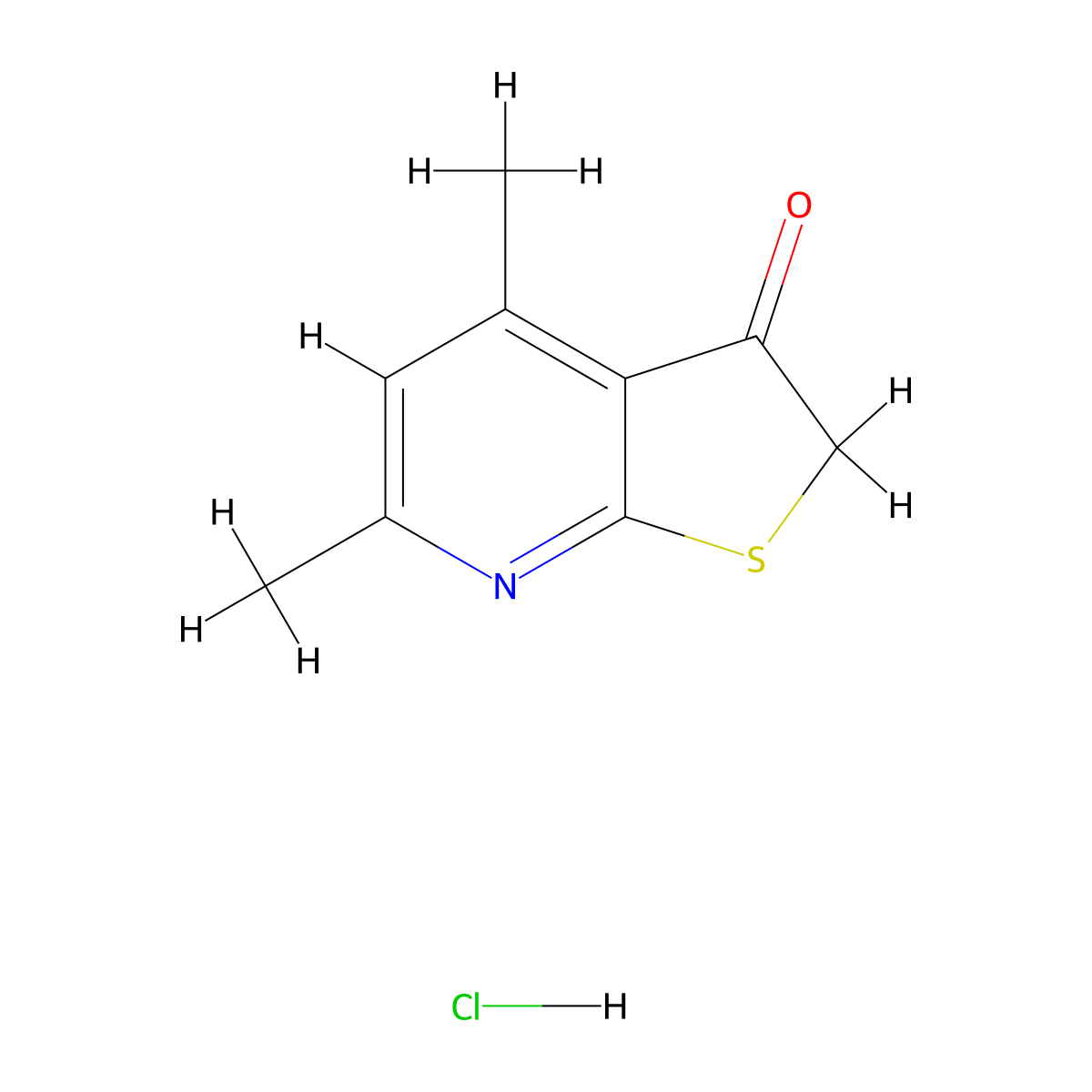 4,6-dimethyl-2H,3H-thieno[2,3-b]pyridin-3-one hydrochloride molecular structure, CAS 55023-33-1