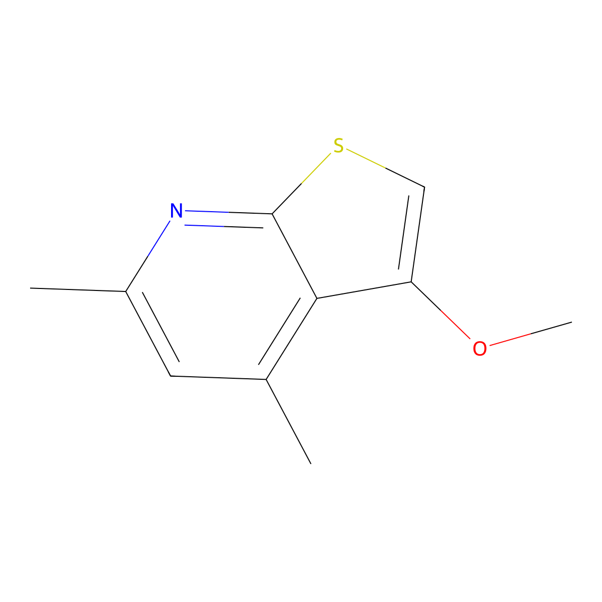 3-Methoxy-4,6-dimethylthieno[2,3-b]pyridine molecular structure, CAS 55023-34-2