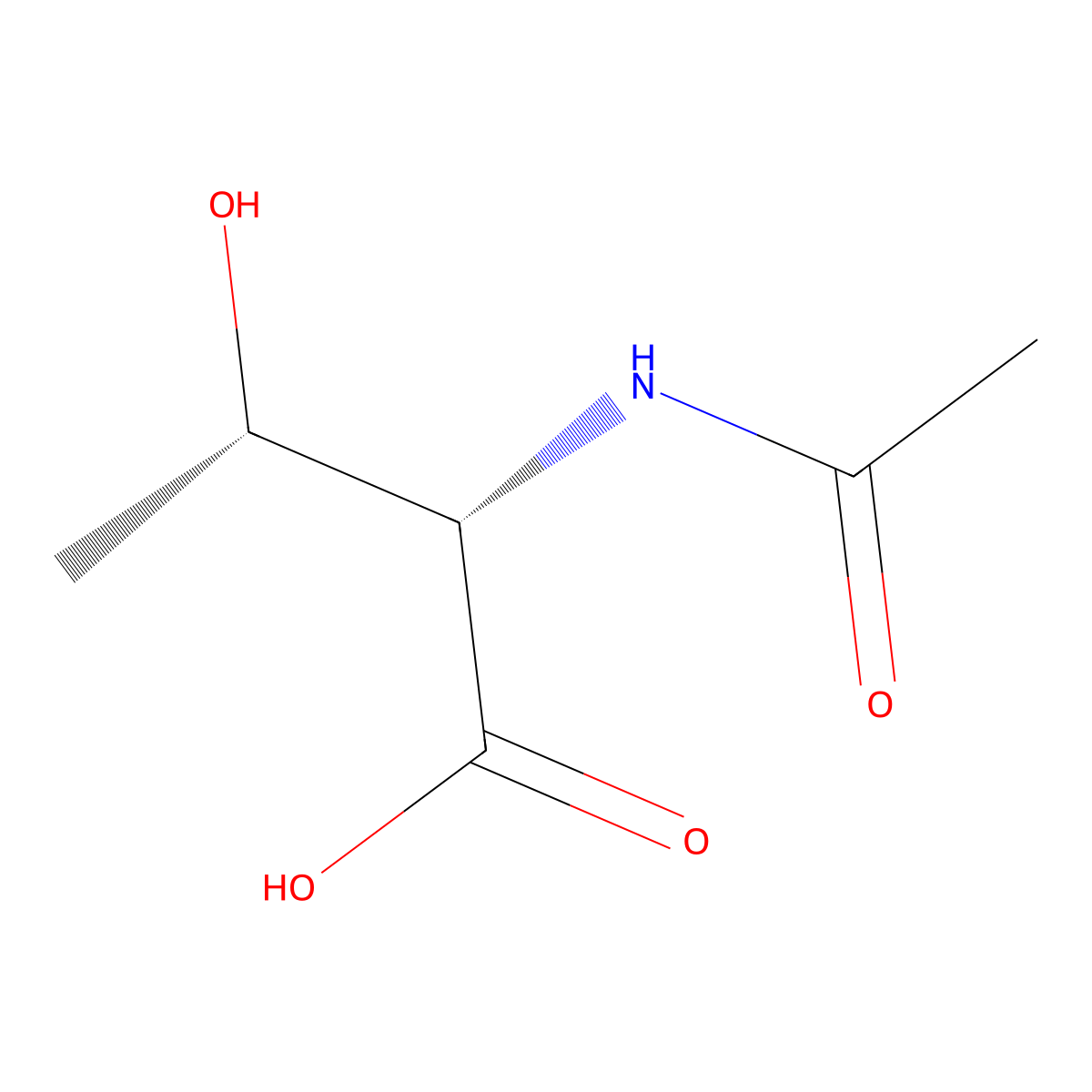 (2S,3S)-2-acetamido-3-hydroxybutanoic acid molecular structure, CAS 55024-24-3