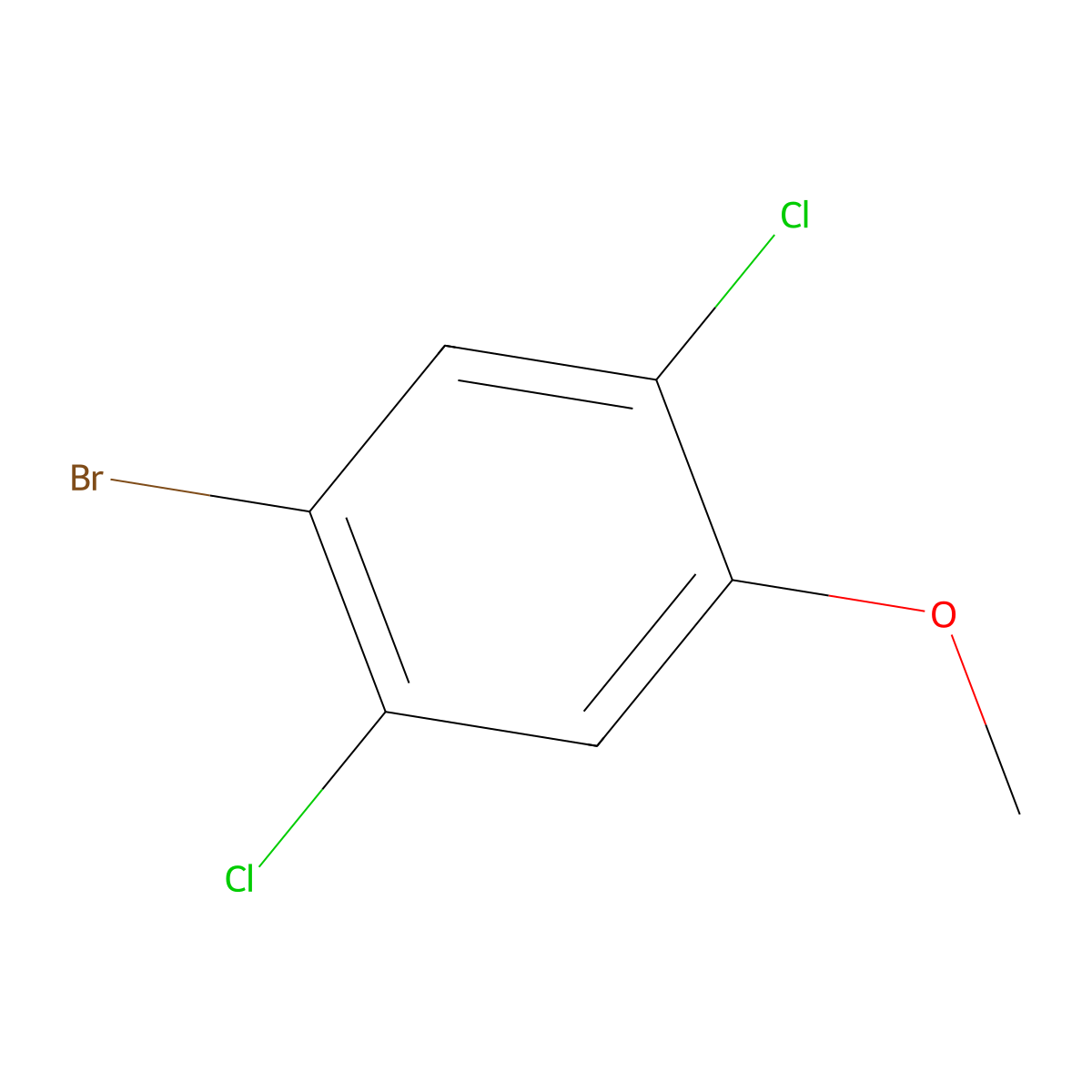 1-Bromo-2,5-dichloro-4-methoxybenzene molecular structure, CAS 55026-90-9