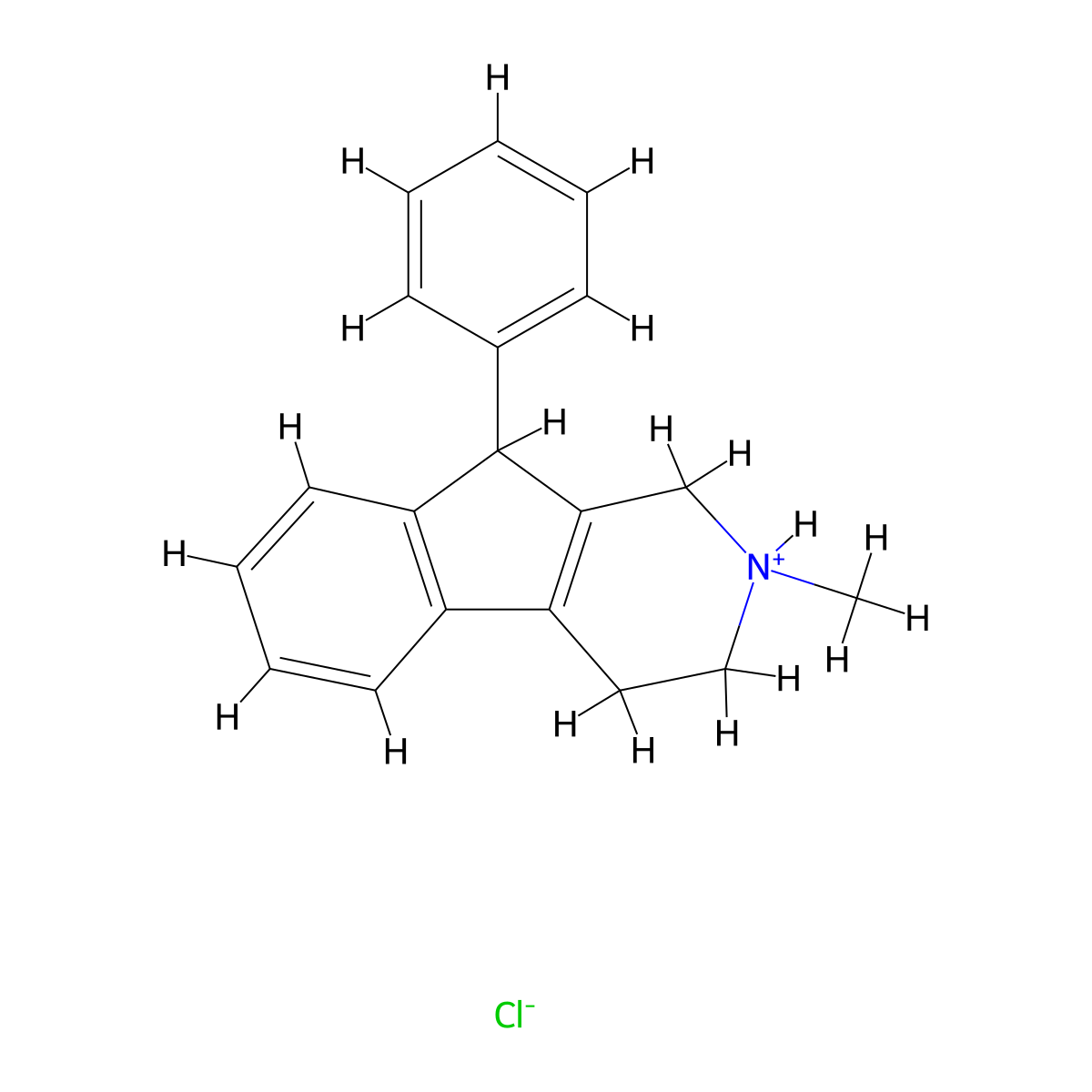 Phenindamine hydrochloride molecular structure, CAS 5503-08-2