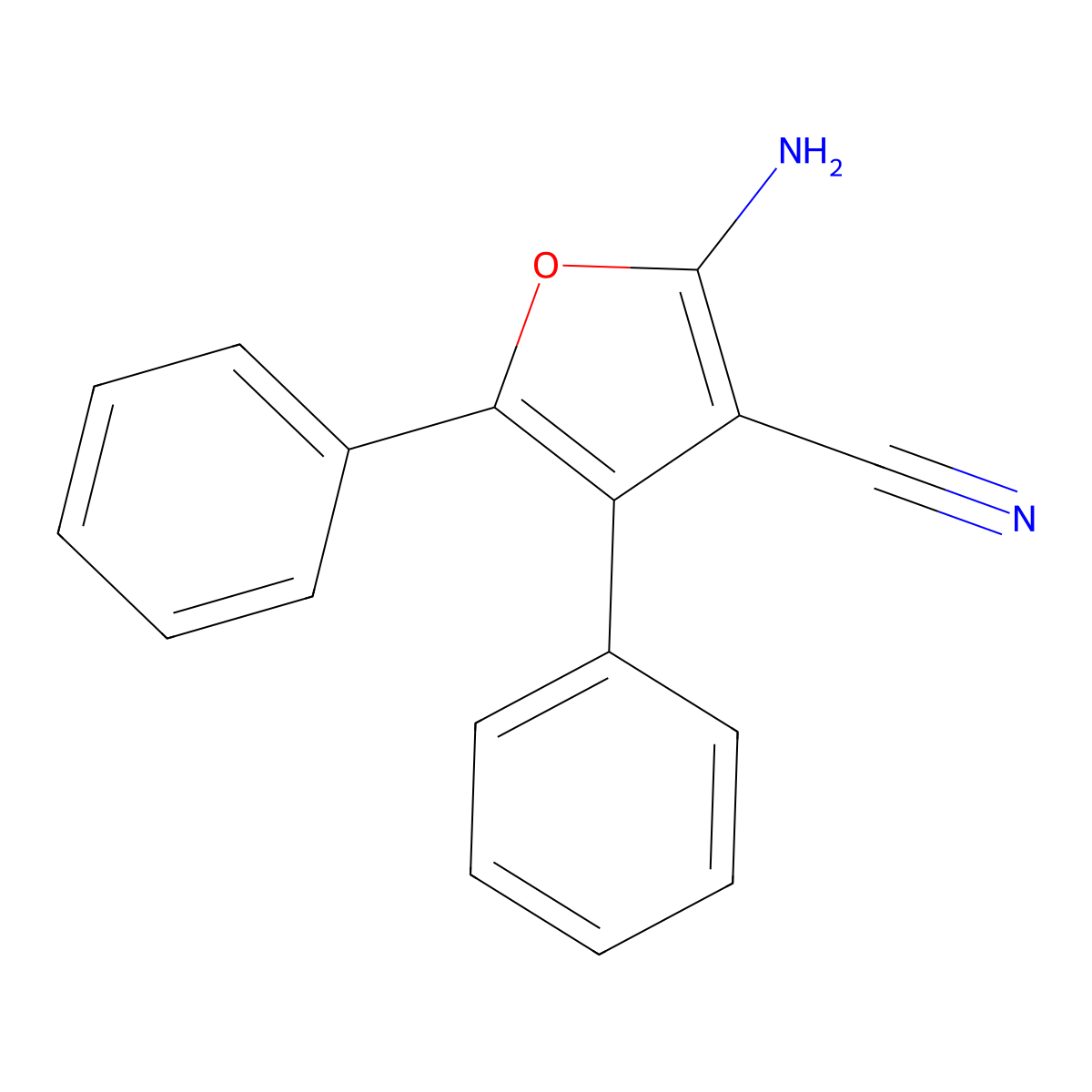 2-Amino-4,5-diphenyl-3-furonitrile molecular structure, CAS 5503-73-1