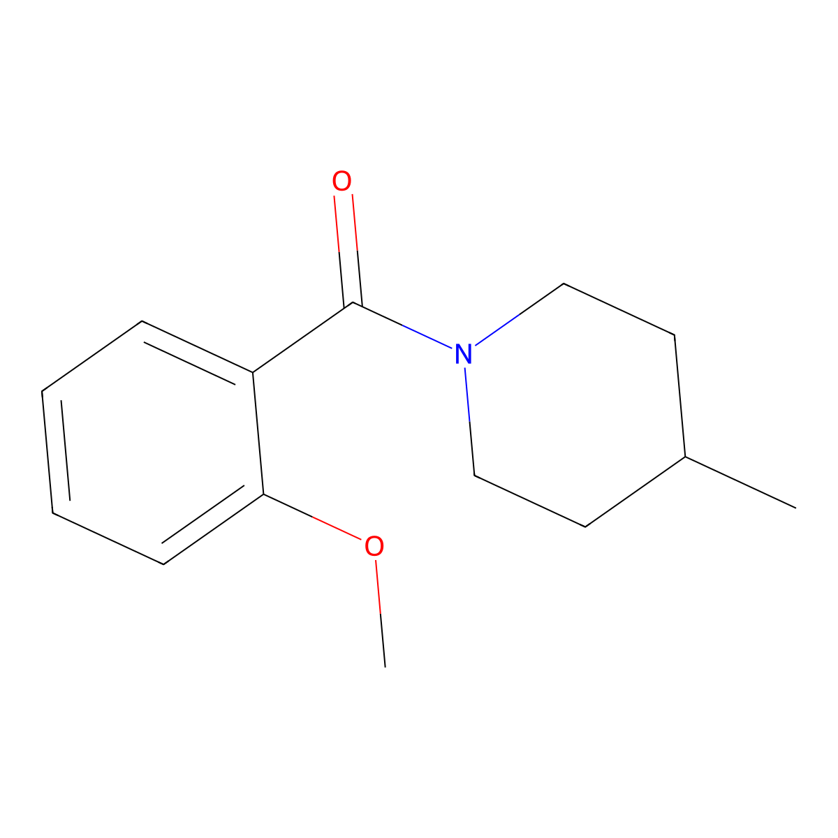 (2-Methoxyphenyl)-(4-methylpiperidin-1-yl)methanone molecular structure, CAS 550300-24-8