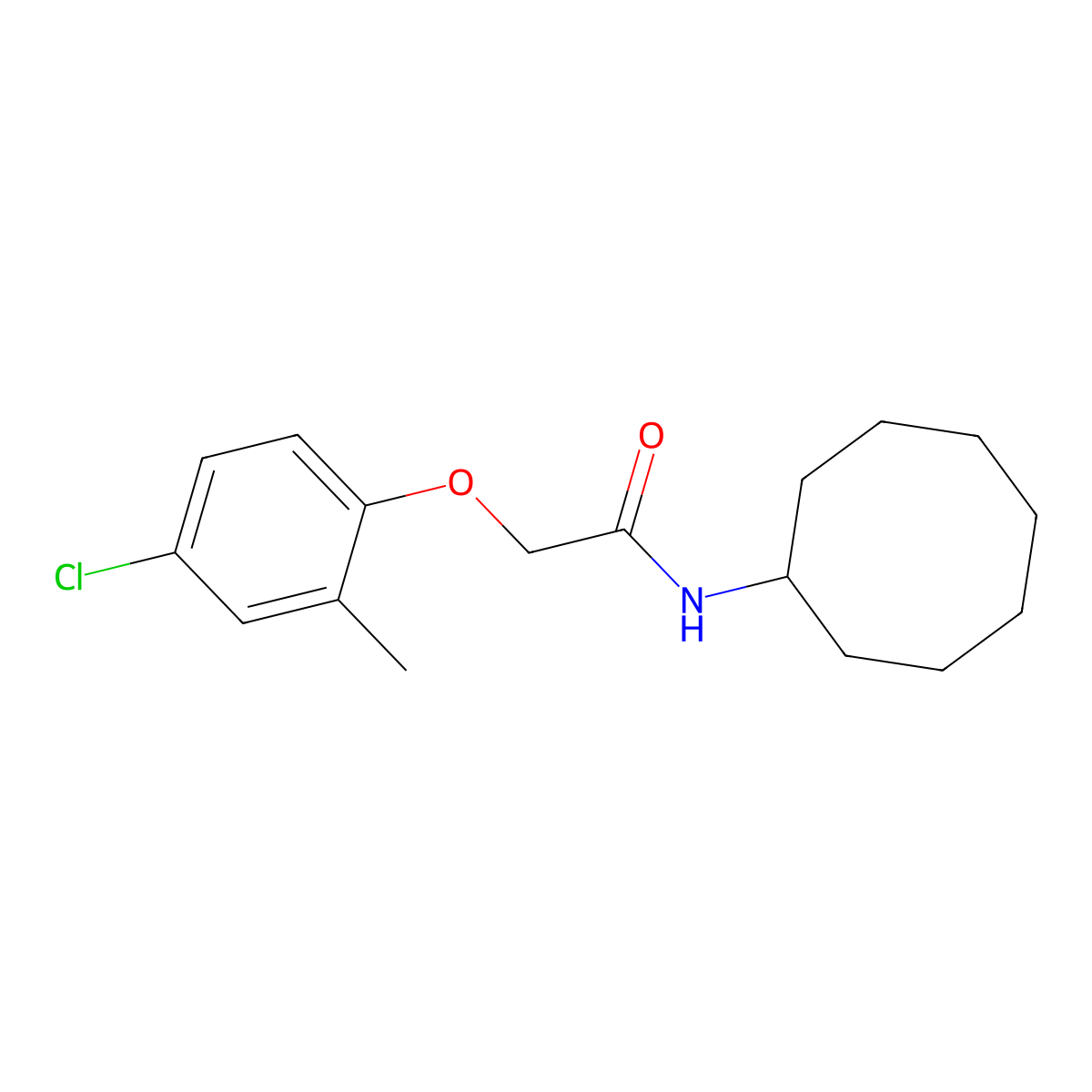 2-(4-chloro-2-methylphenoxy)-N-cyclooctylacetamide molecular structure, CAS 550300-28-2
