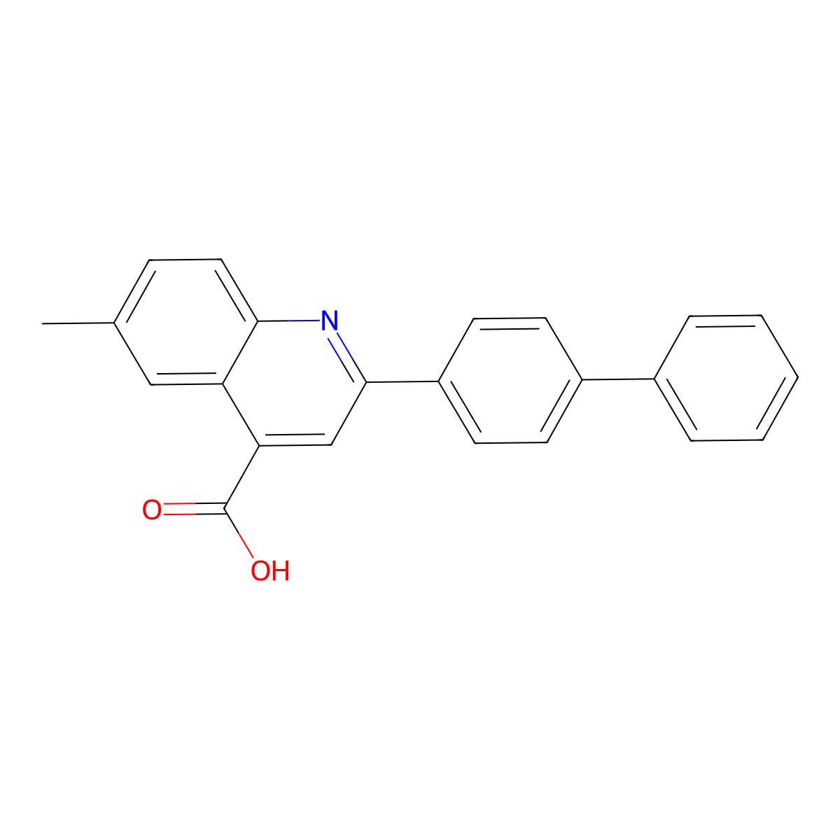 2-Biphenyl-4-yl-6-methyl-4-carboxyquinoline molecular structure, CAS 550301-48-9