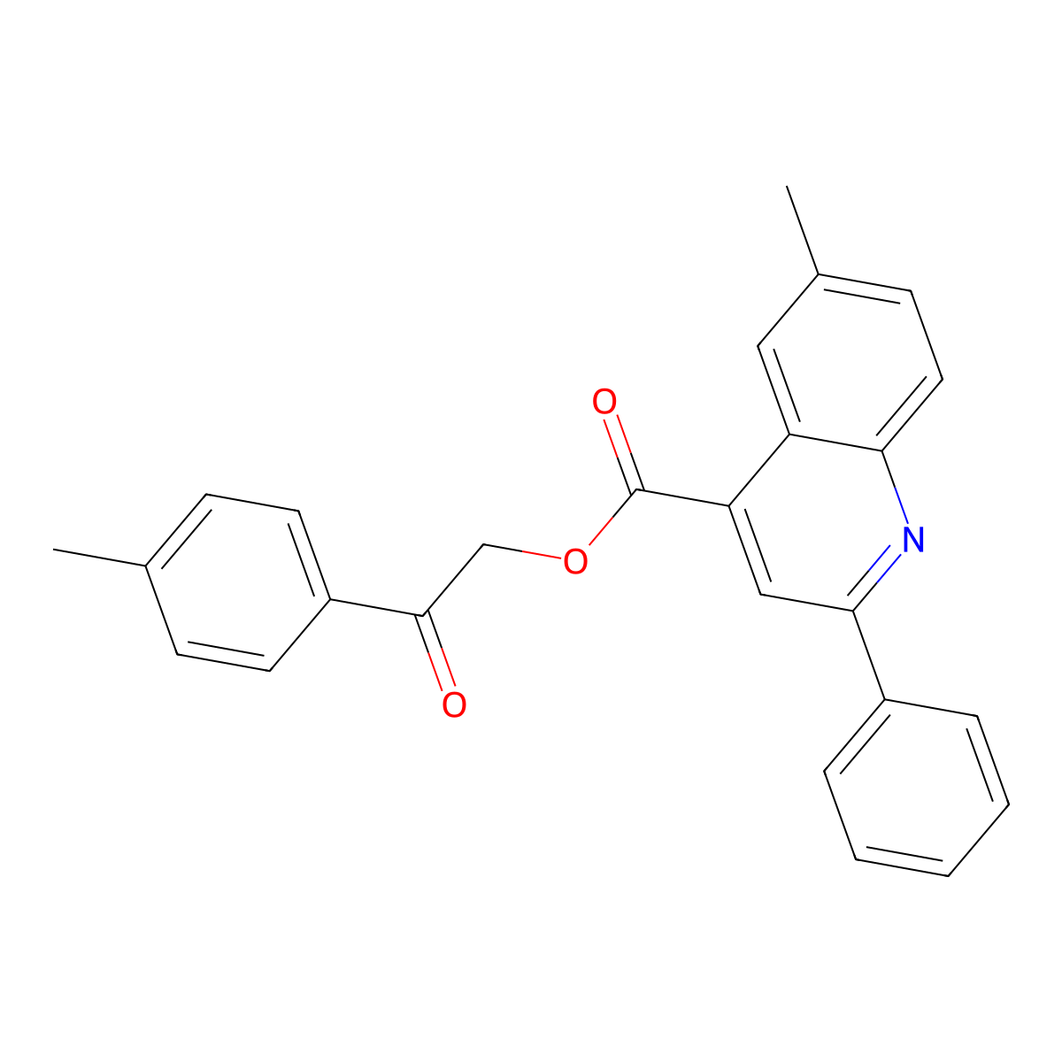 2-(4-Methylphenyl)-2-oxoethyl 6-methyl-2-phenyl-4-quinolinecarboxylate molecular structure, CAS 550301-49-0