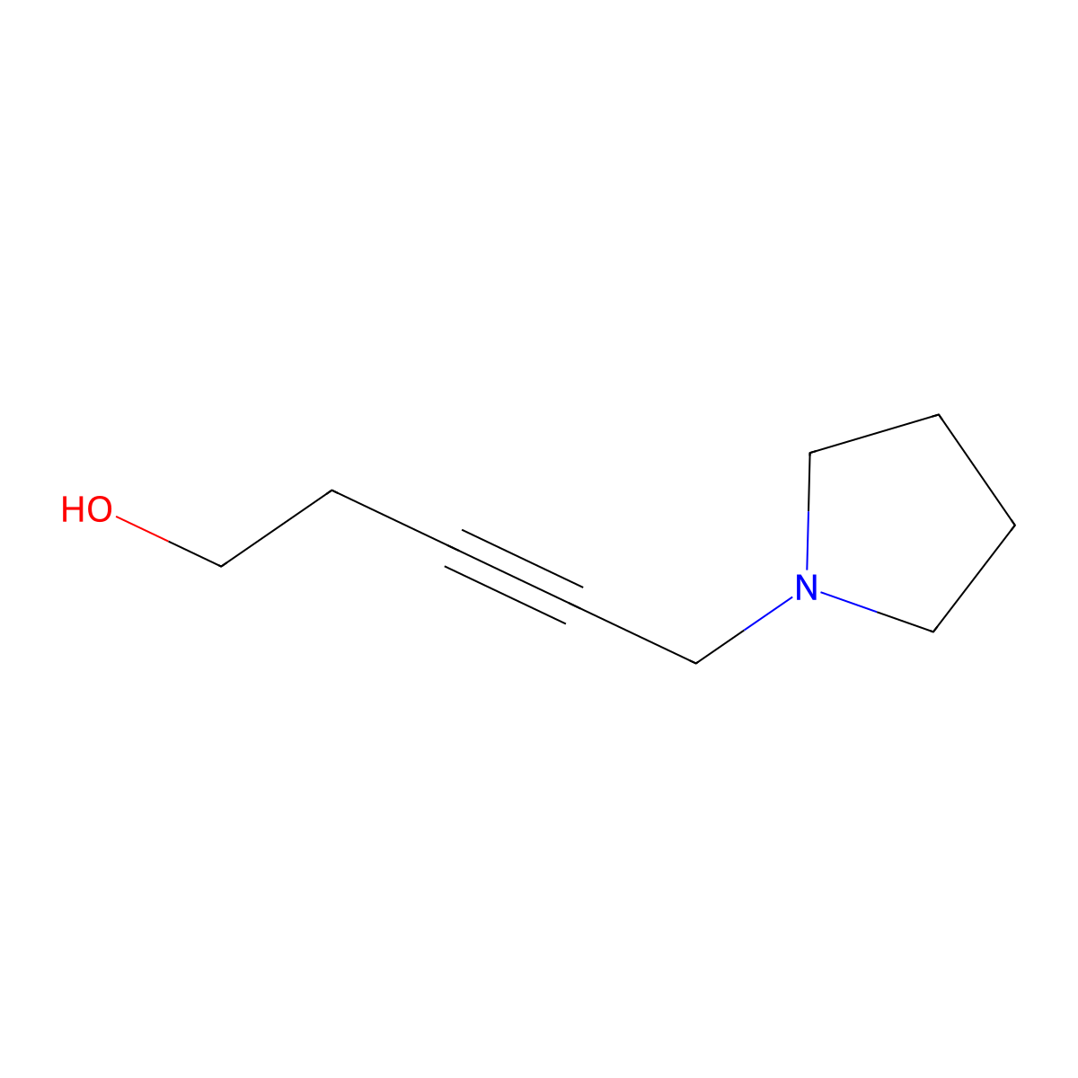 5-(Pyrrolidin-1-YL)pent-3-YN-1-OL molecular structure, CAS 550302-87-9