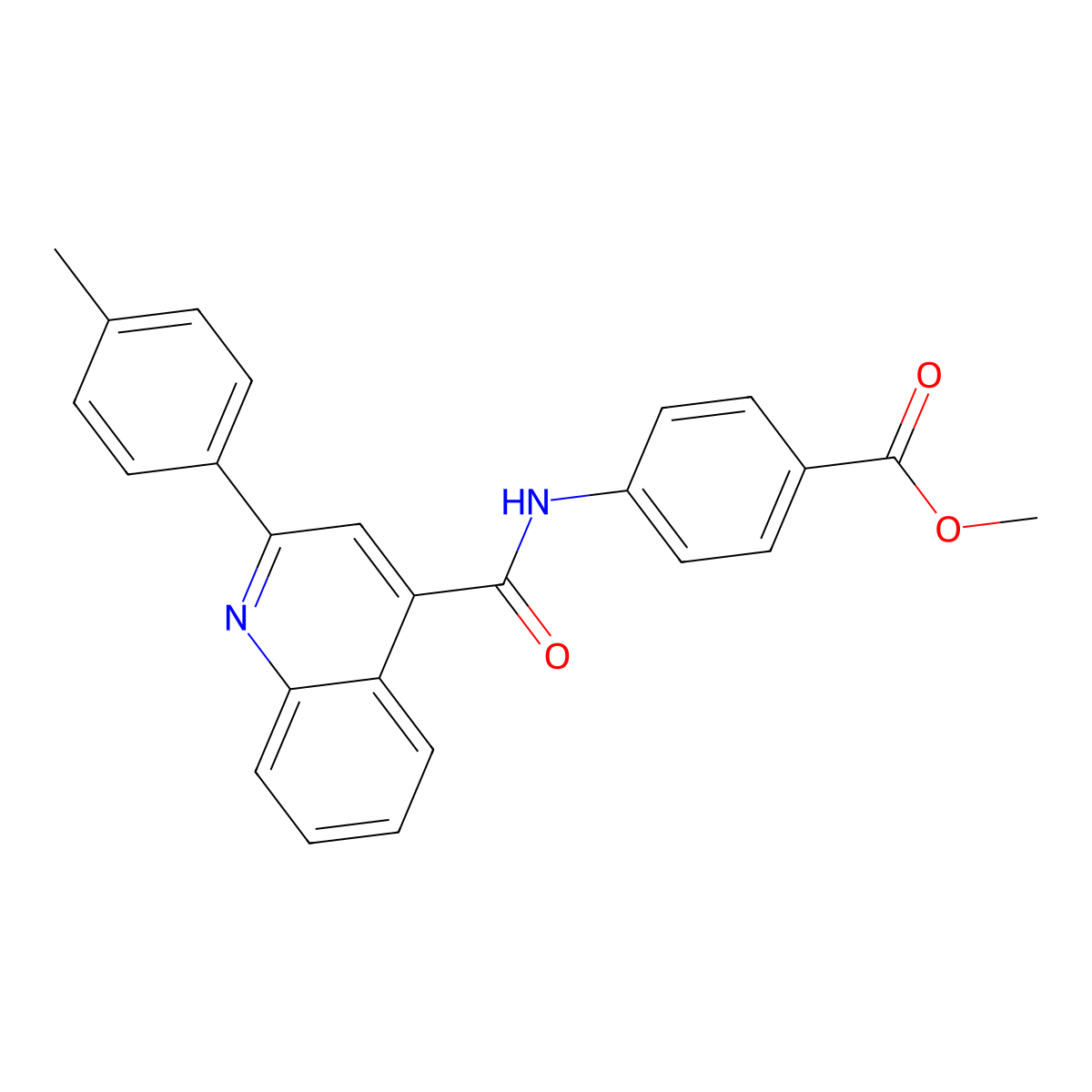 Methyl 4-[[2-(4-methylphenyl)quinoline-4-carbonyl]amino]benzoate molecular structure, CAS 550303-88-3