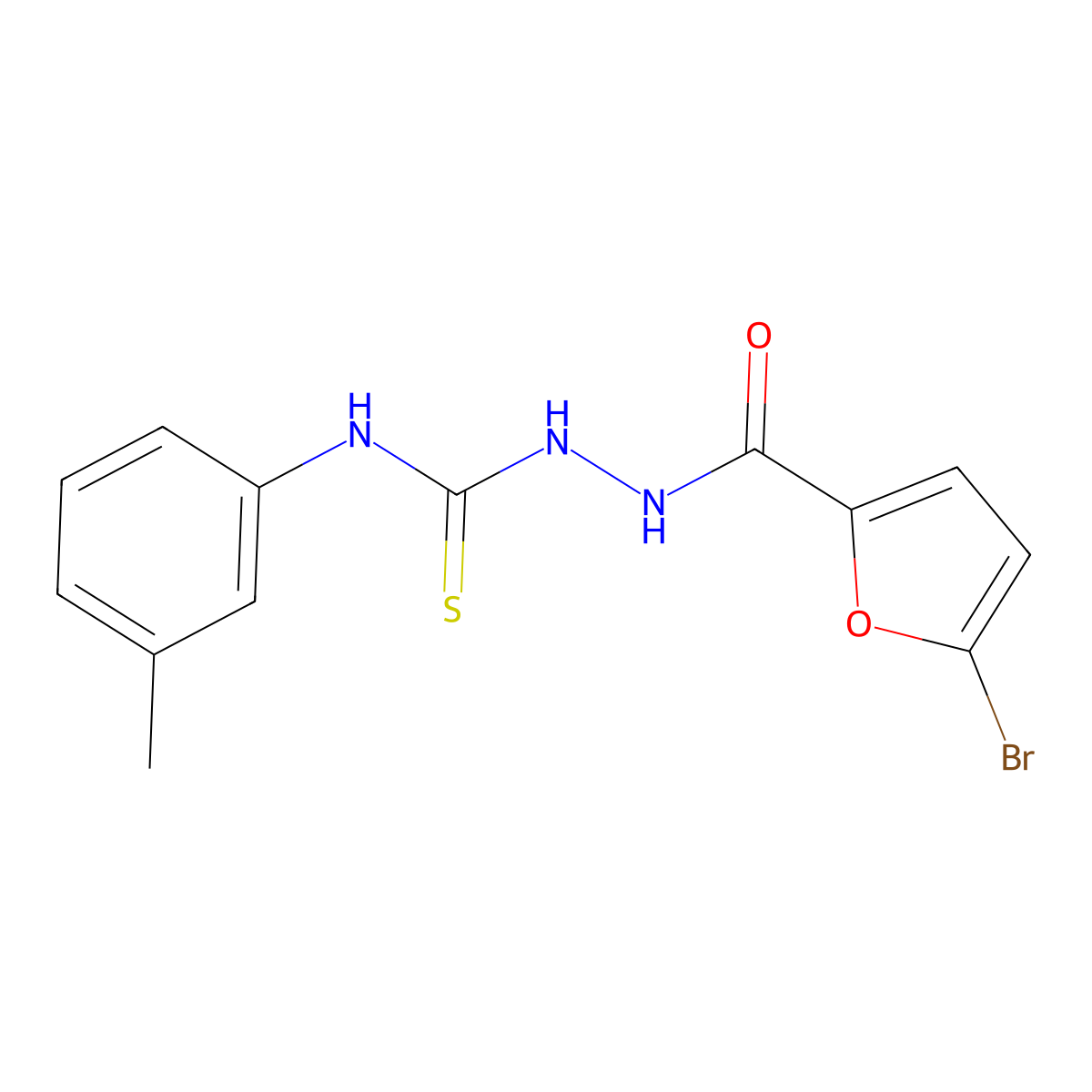2-(5-bromo-2-furoyl)-N-(3-methylphenyl)hydrazinecarbothioamide molecular structure, CAS 550304-57-9
