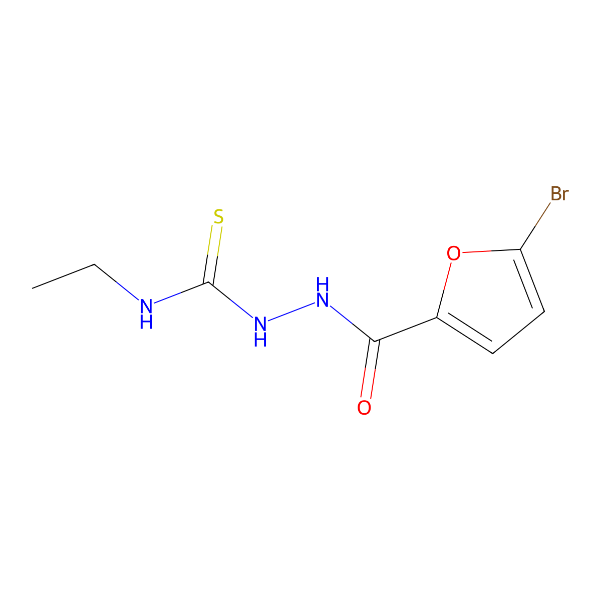 1-[(5-Bromofuran-2-carbonyl)amino]-3-ethylthiourea molecular structure, CAS 550304-58-0